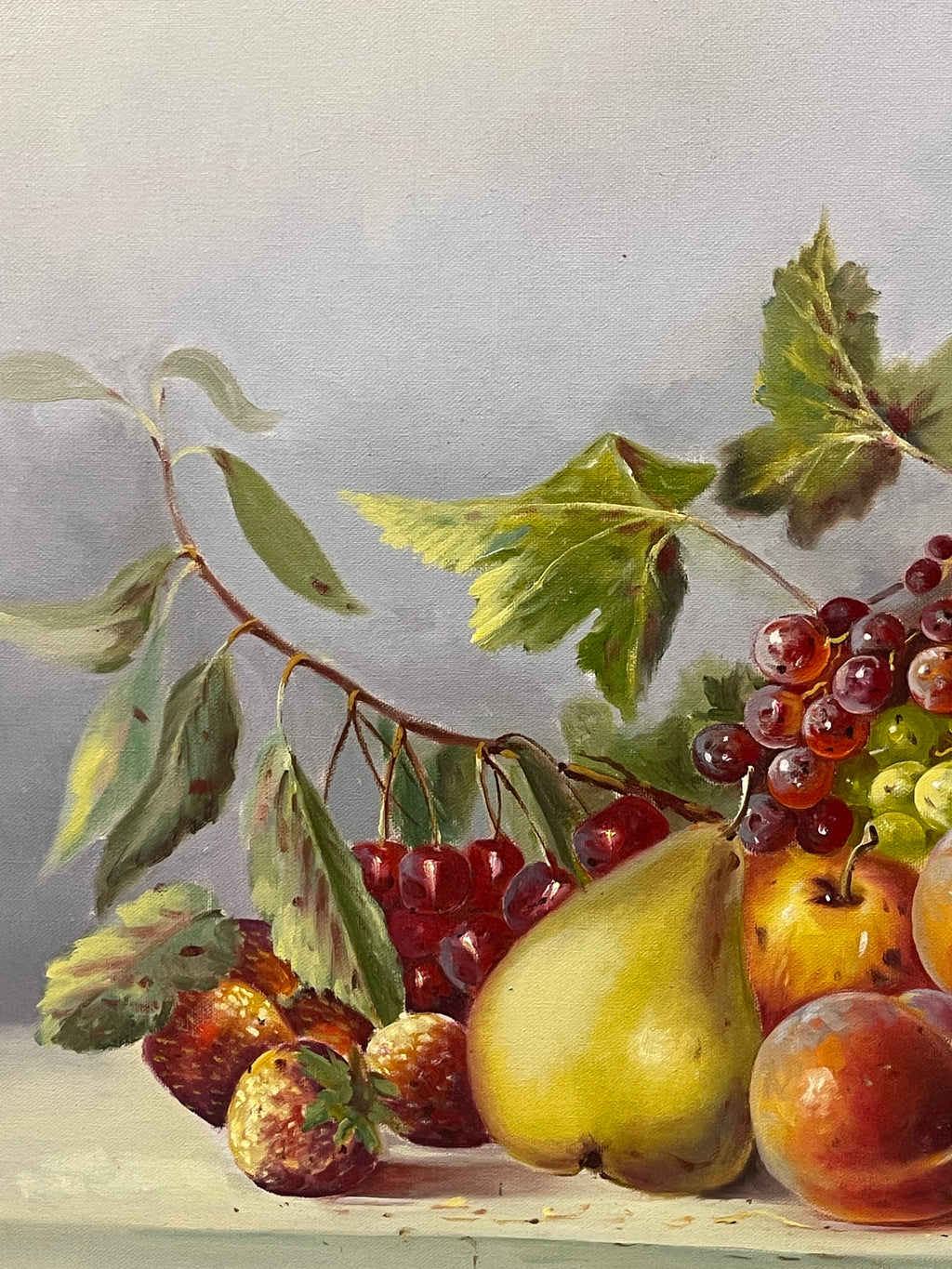 A Palatial Oil on Canvas Still-Life Painting By Mostafa Heydari