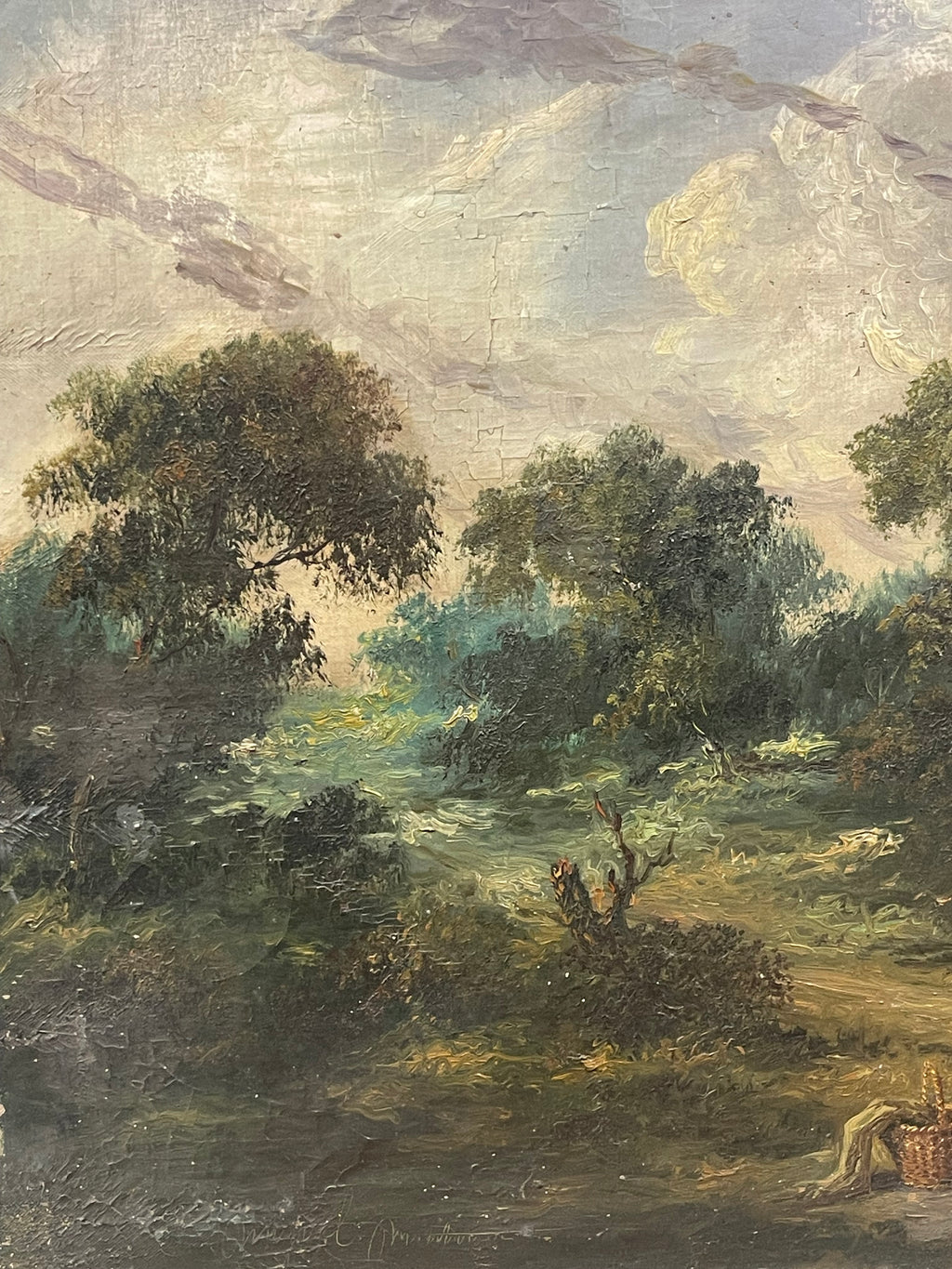 A Big Painting of a Picnic By Miguel Montaner (Spanish, 1917-2017)
