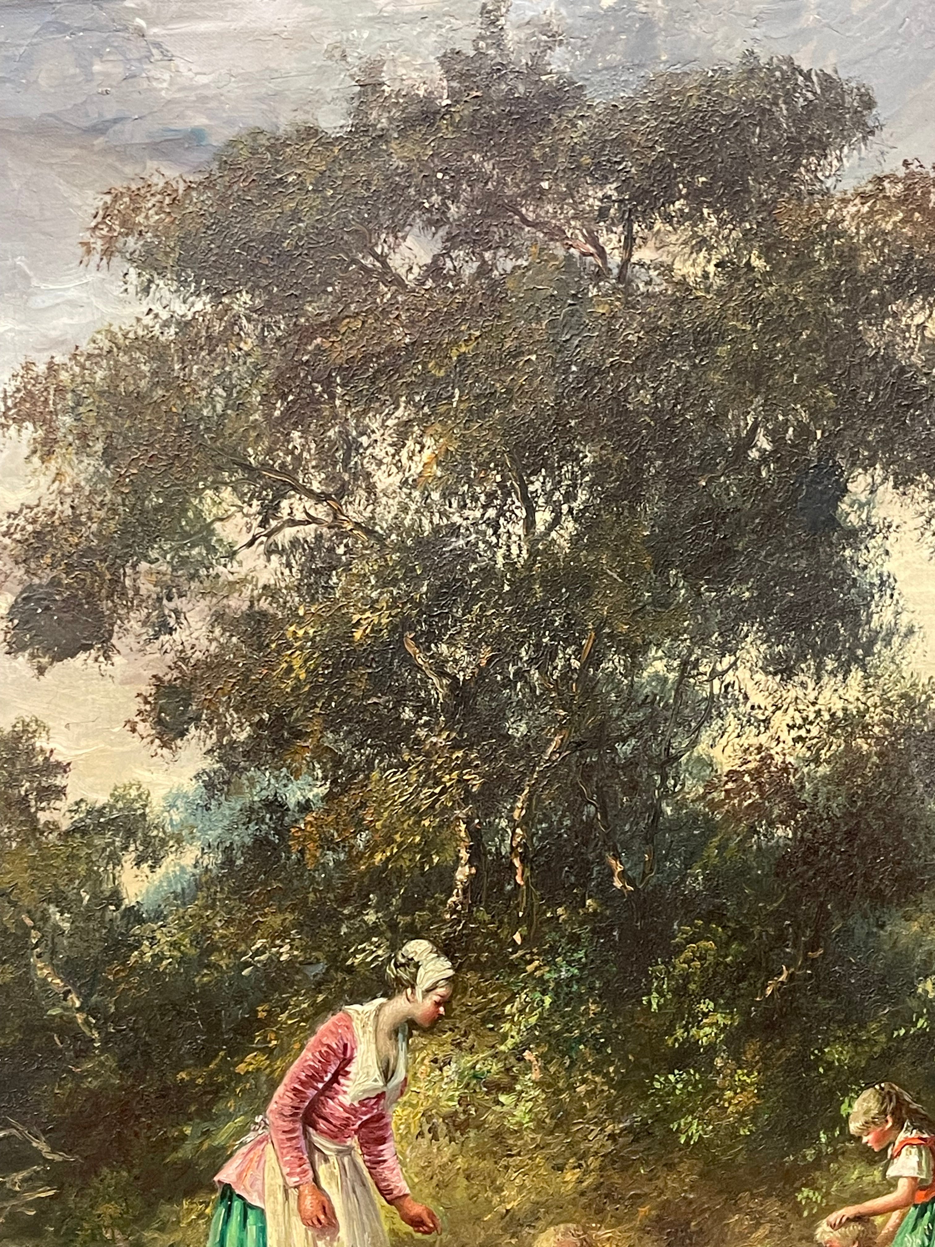 A Big Painting of a Picnic By Miguel Montaner (Spanish, 1917-2017)