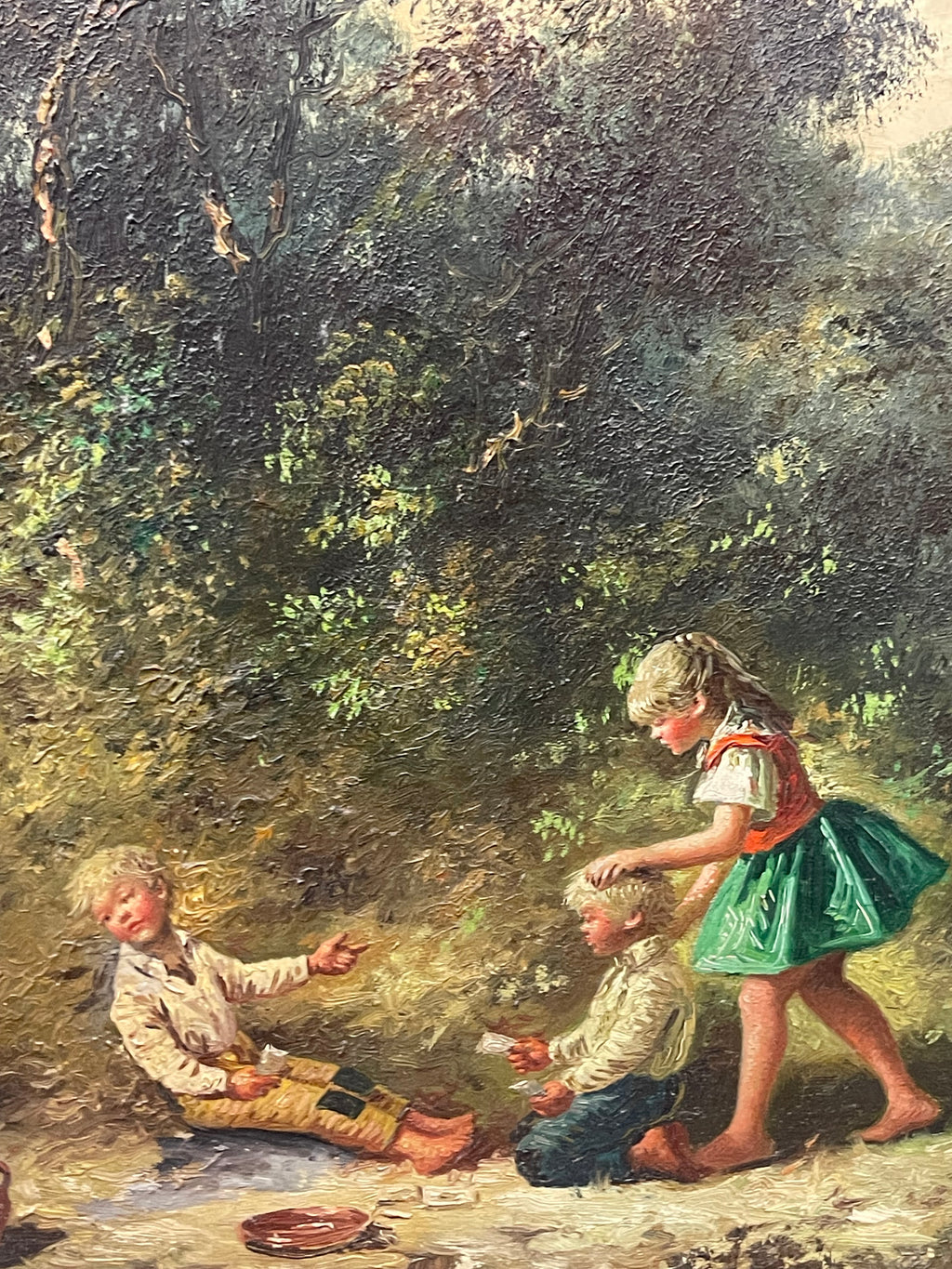 A Big Painting of a Picnic By Miguel Montaner (Spanish, 1917-2017)