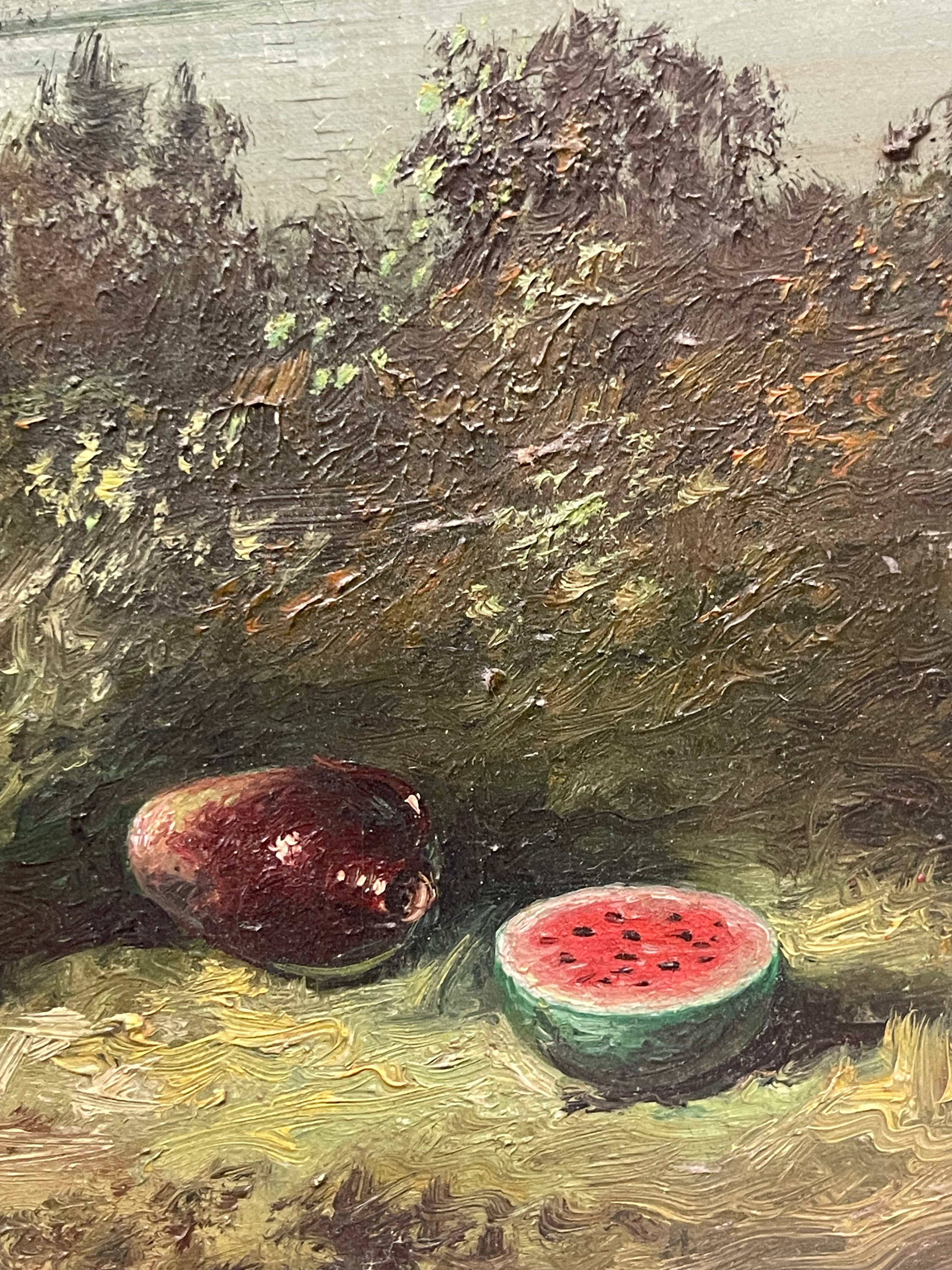 A Big Painting of a Picnic By Miguel Montaner (Spanish, 1917-2017)