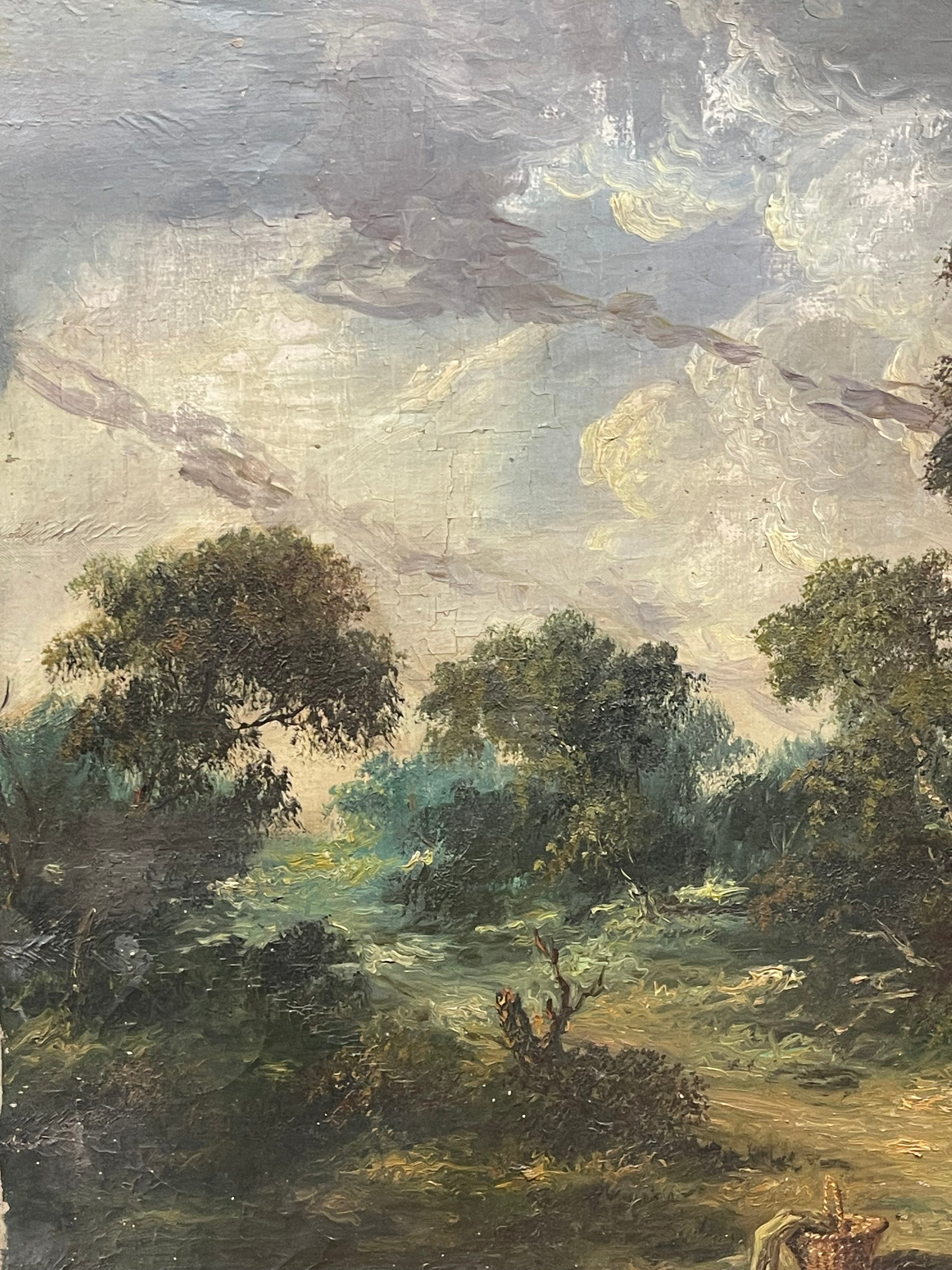 A Big Painting of a Picnic By Miguel Montaner (Spanish, 1917-2017)