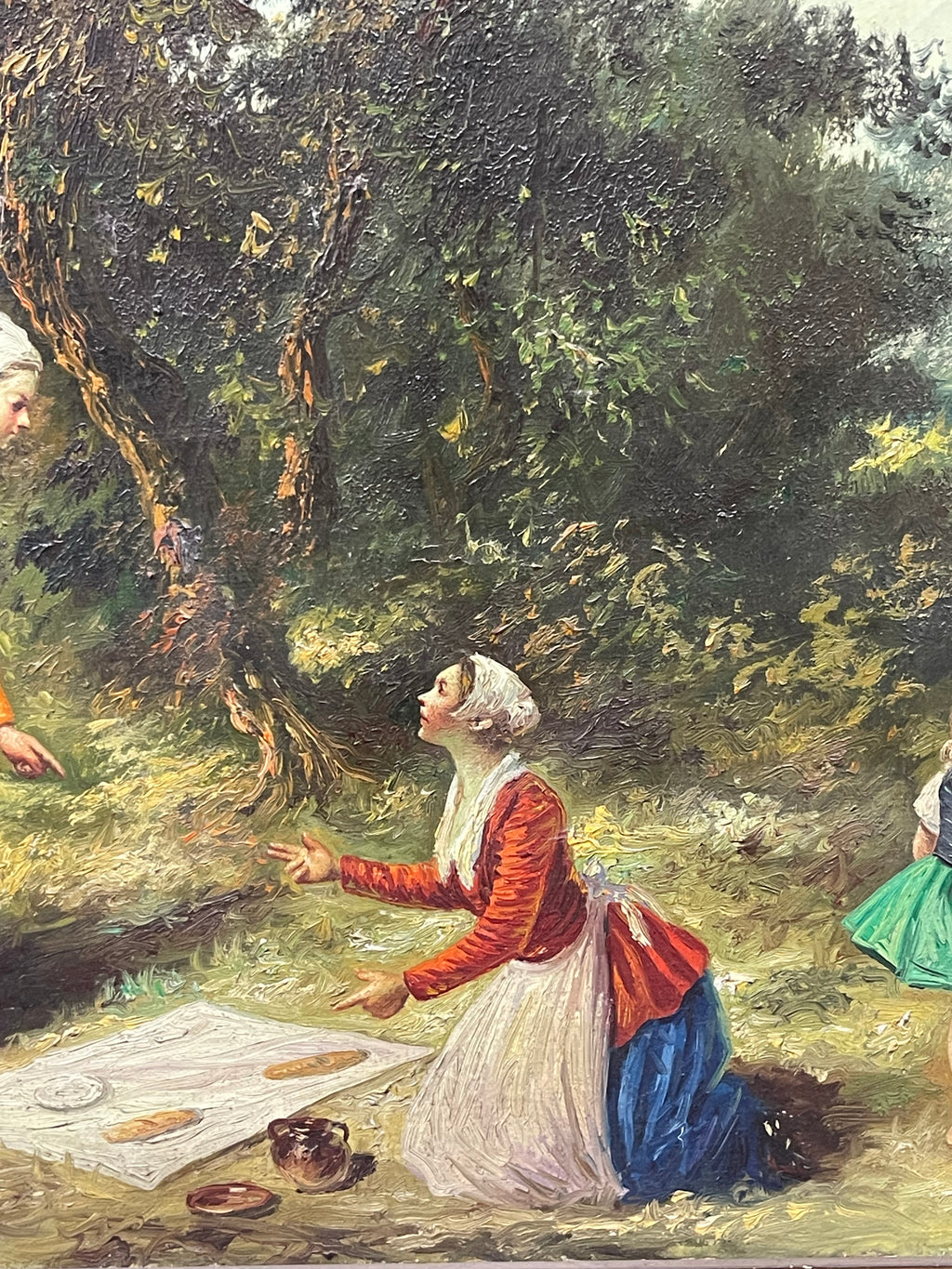A Big Painting of a Picnic By Miguel Montaner (Spanish, 1917-2017)
