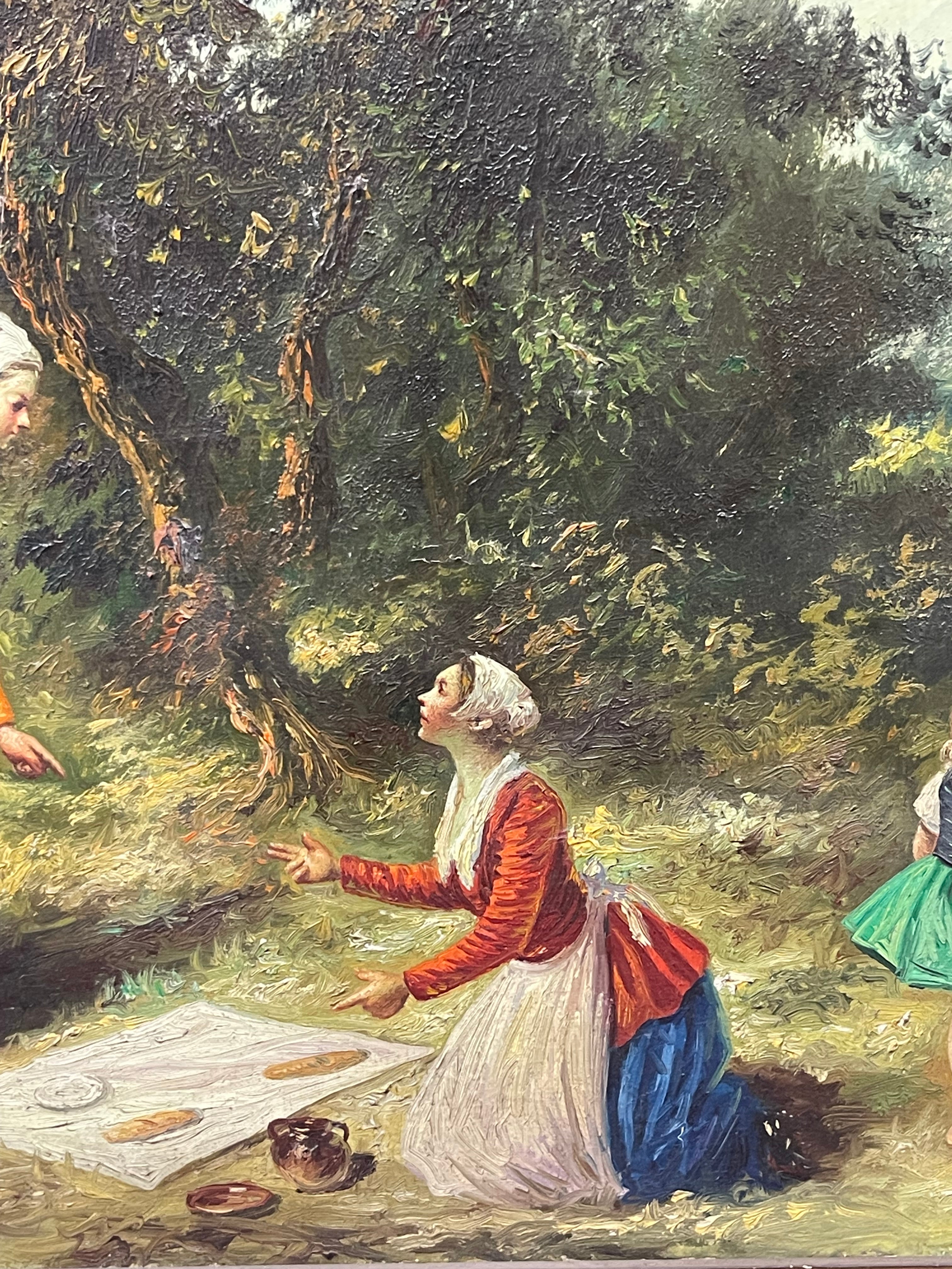 A Big Painting of a Picnic By Miguel Montaner (Spanish, 1917-2017)