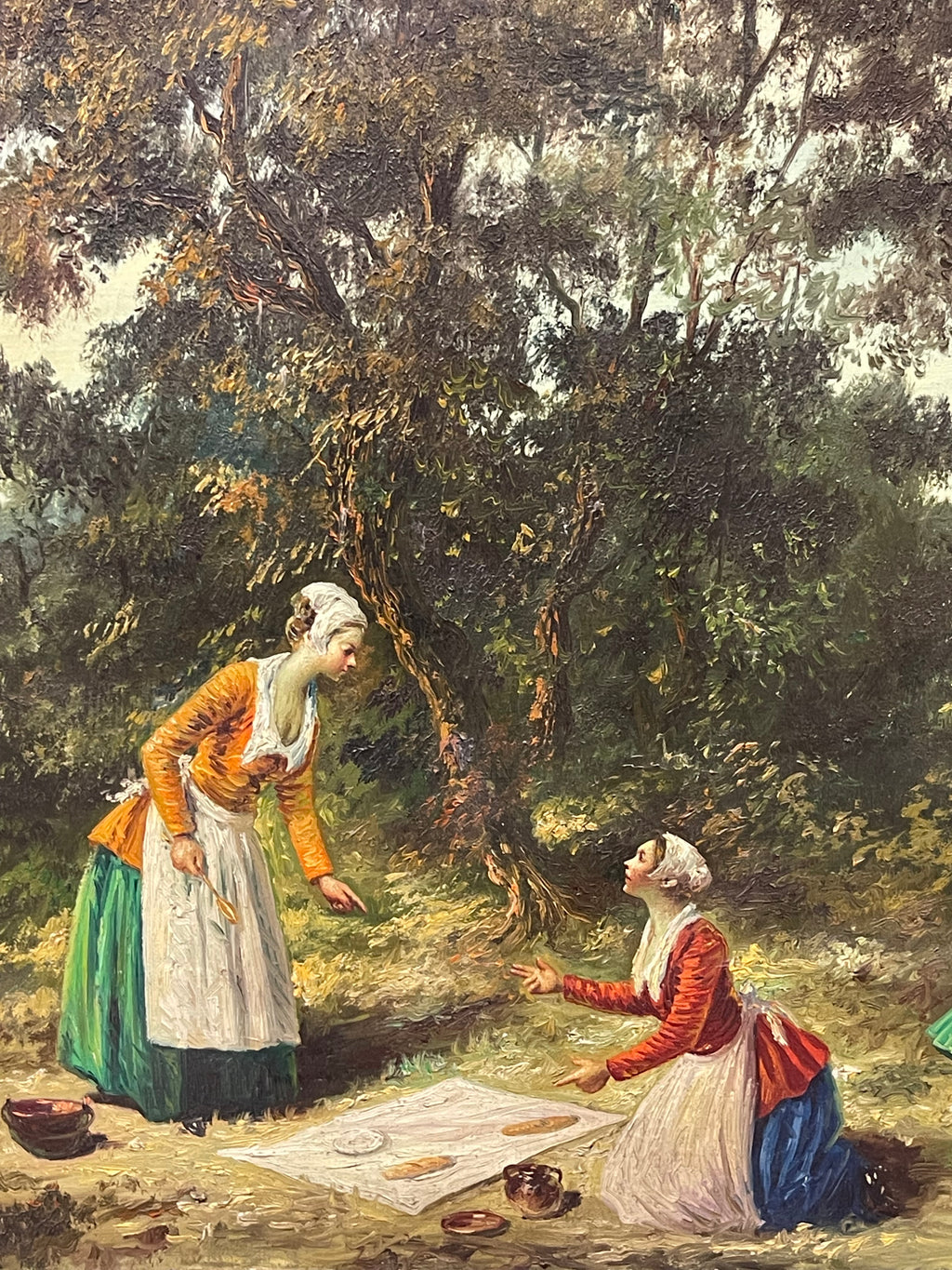 A Big Painting of a Picnic By Miguel Montaner (Spanish, 1917-2017)