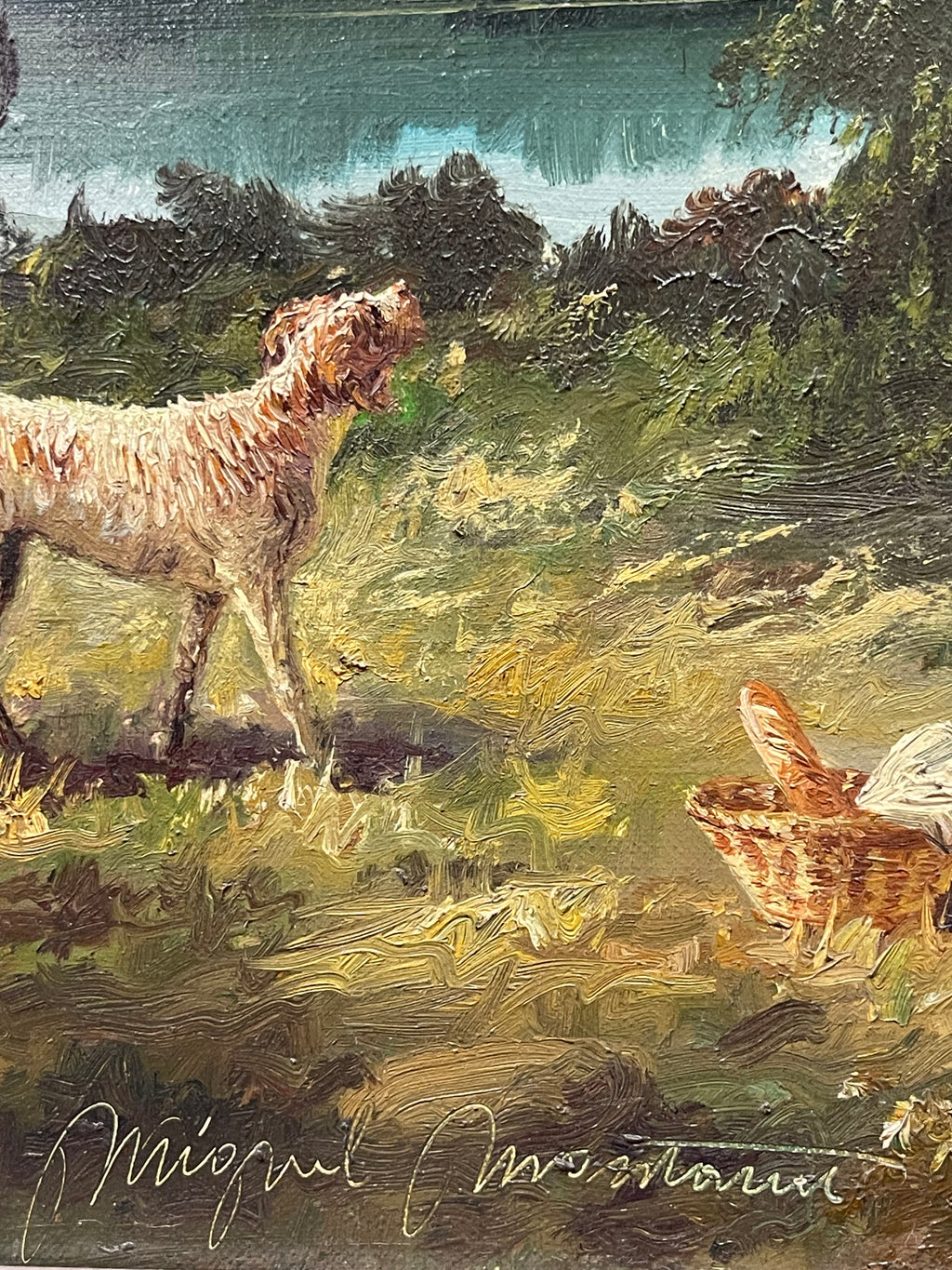 A Big Painting of a Picnic By Miguel Montaner (Spanish, 1917-2017)