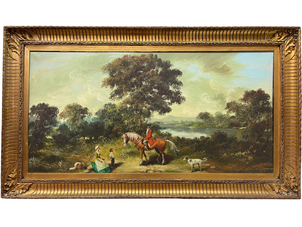 A Big Painting of a Picnic By Miguel Montaner (Spanish, 1917-2017)