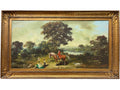 A Big Painting of a Picnic By Miguel Montaner (Spanish, 1917-2017)