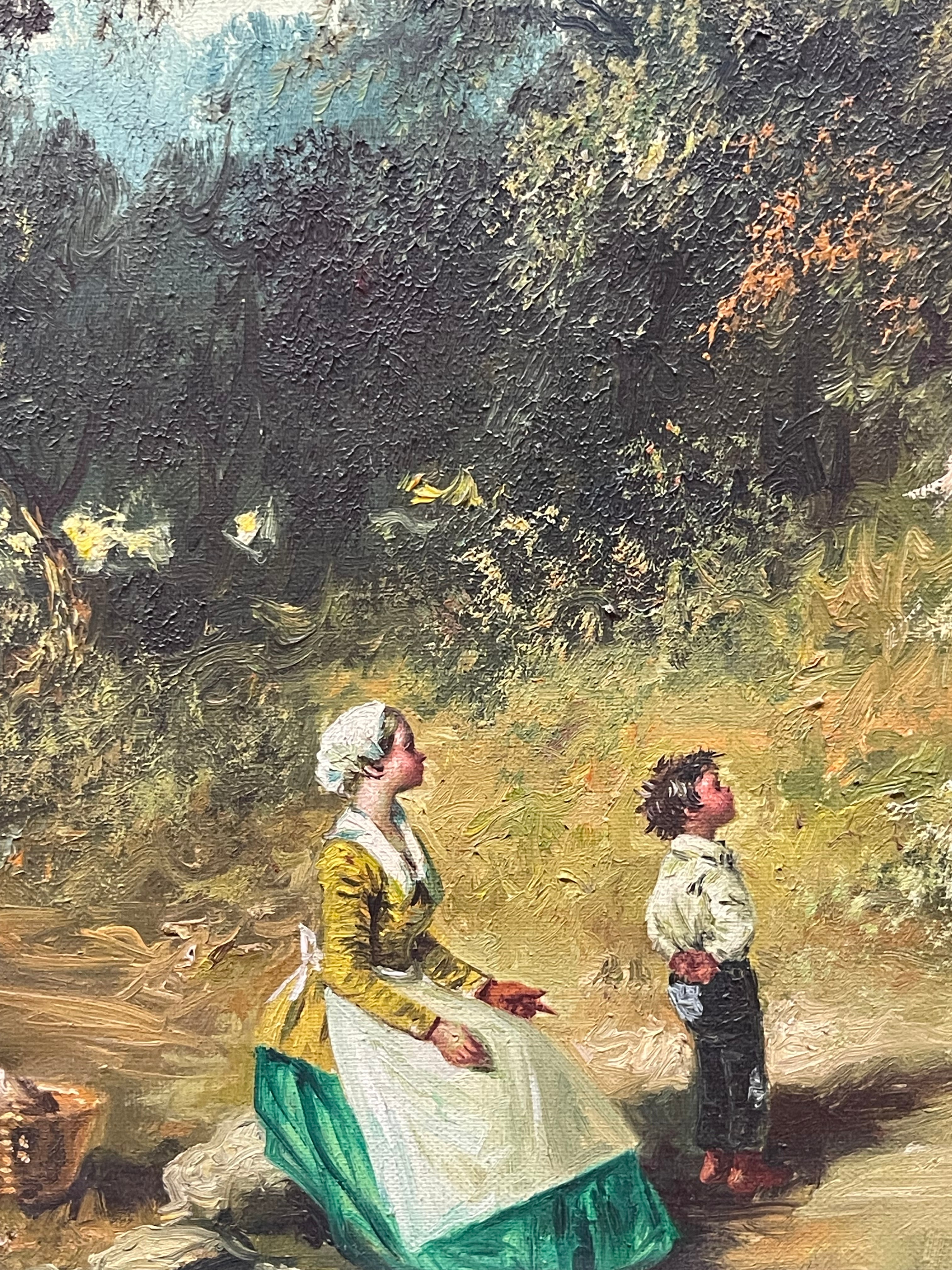 A Big Painting of a Picnic By Miguel Montaner (Spanish, 1917-2017)