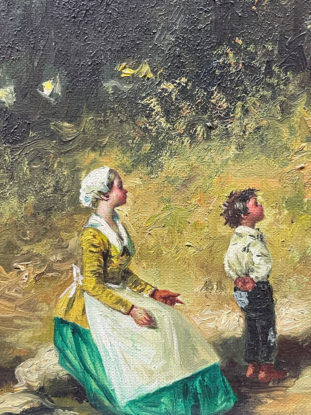 A Big Painting of a Picnic By Miguel Montaner (Spanish, 1917-2017)