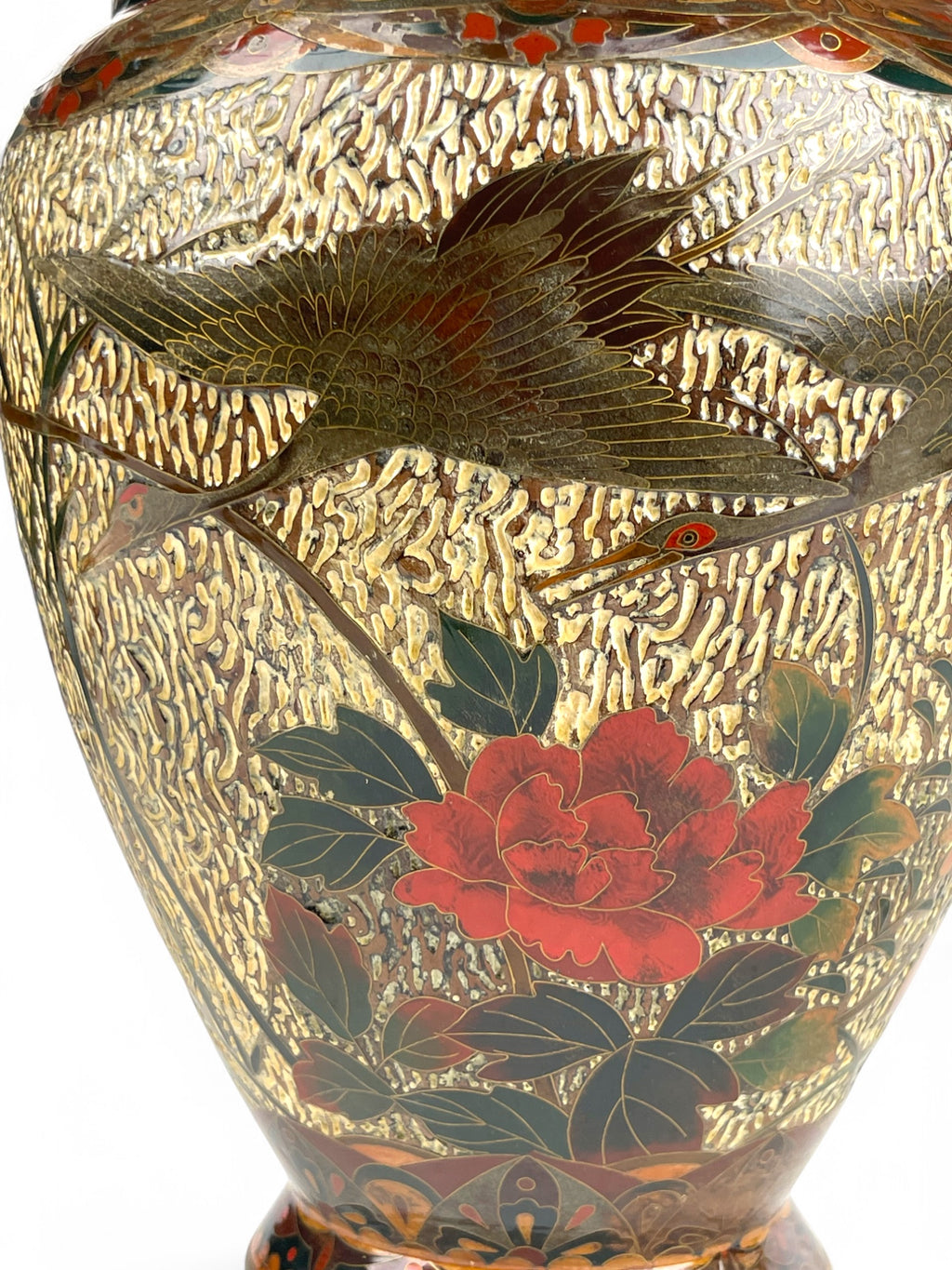 A Japanese Meiji Wired Inlaid Enamel Porcelain Vase