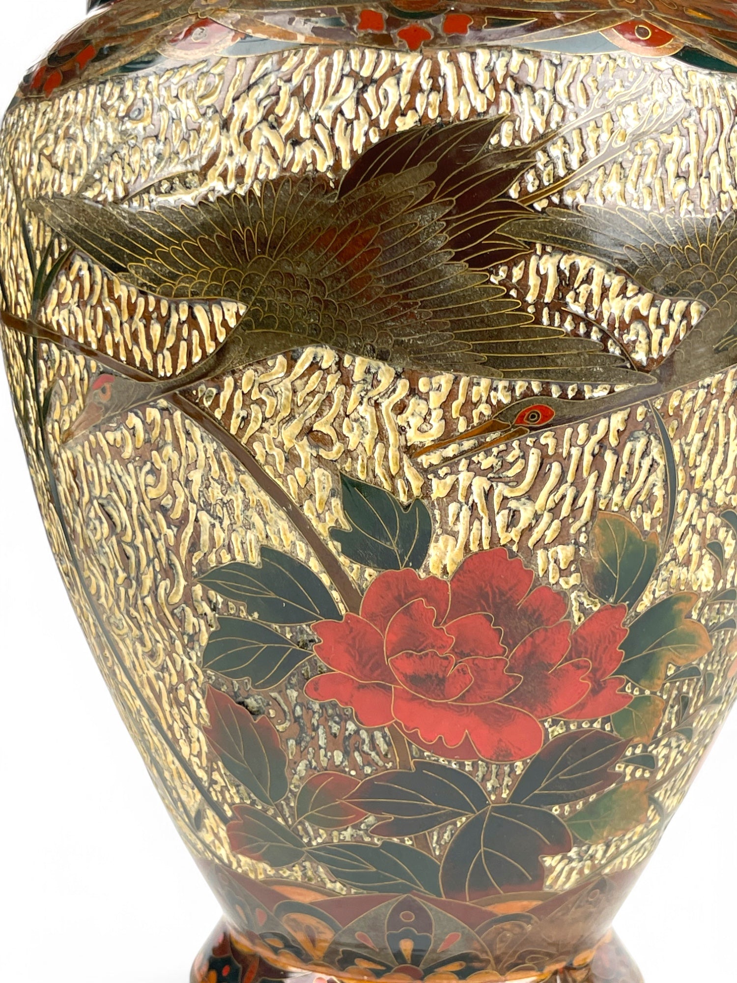 A Japanese Meiji Wired Inlaid Enamel Porcelain Vase