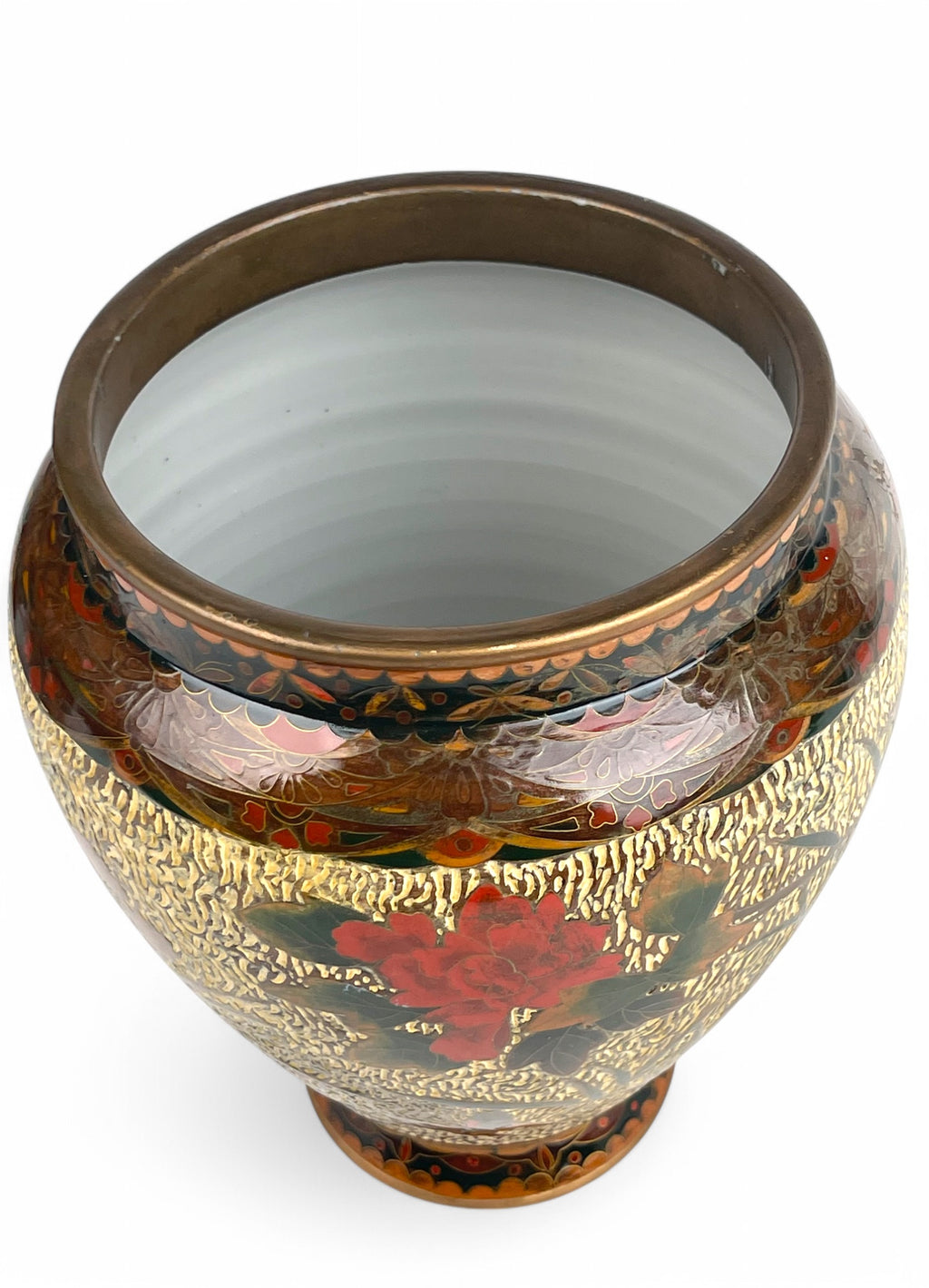 A Japanese Meiji Wired Inlaid Enamel Porcelain Vase