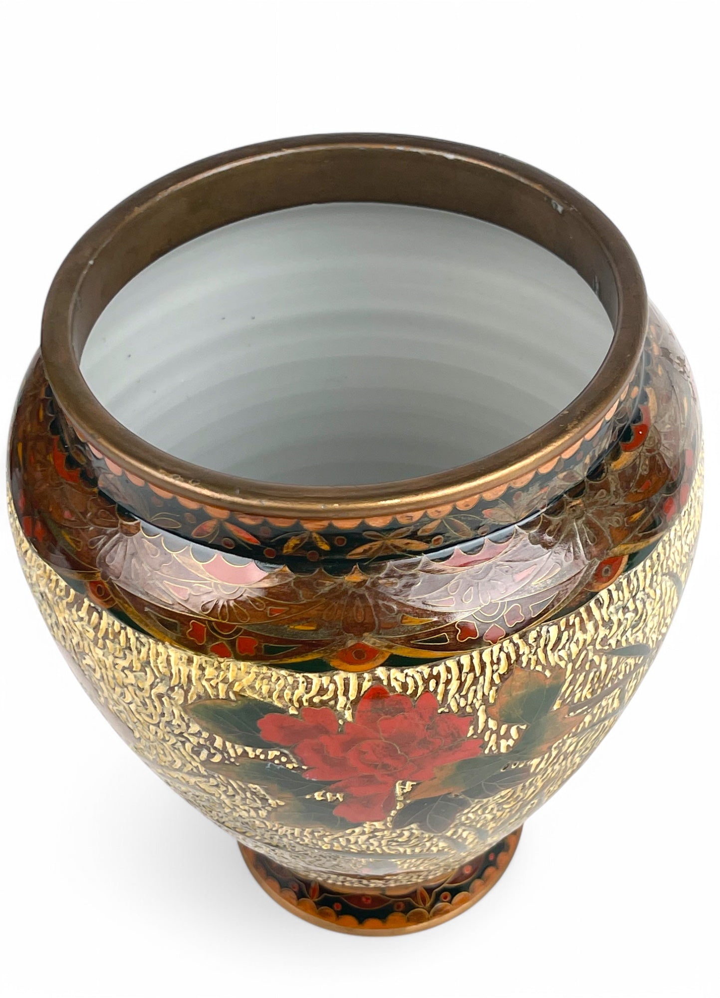 A Japanese Meiji Wired Inlaid Enamel Porcelain Vase