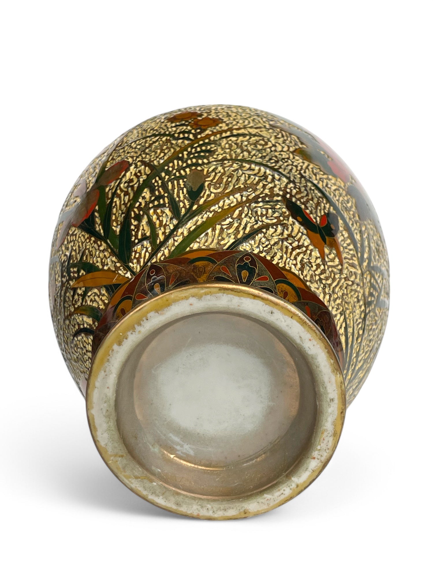 A Japanese Meiji Wired Inlaid Enamel Porcelain Vase