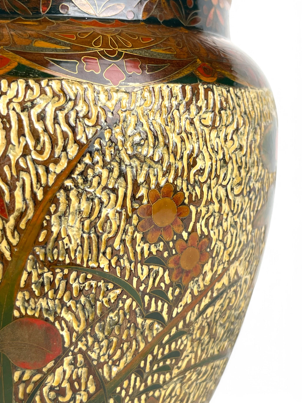 A Japanese Meiji Wired Inlaid Enamel Porcelain Vase