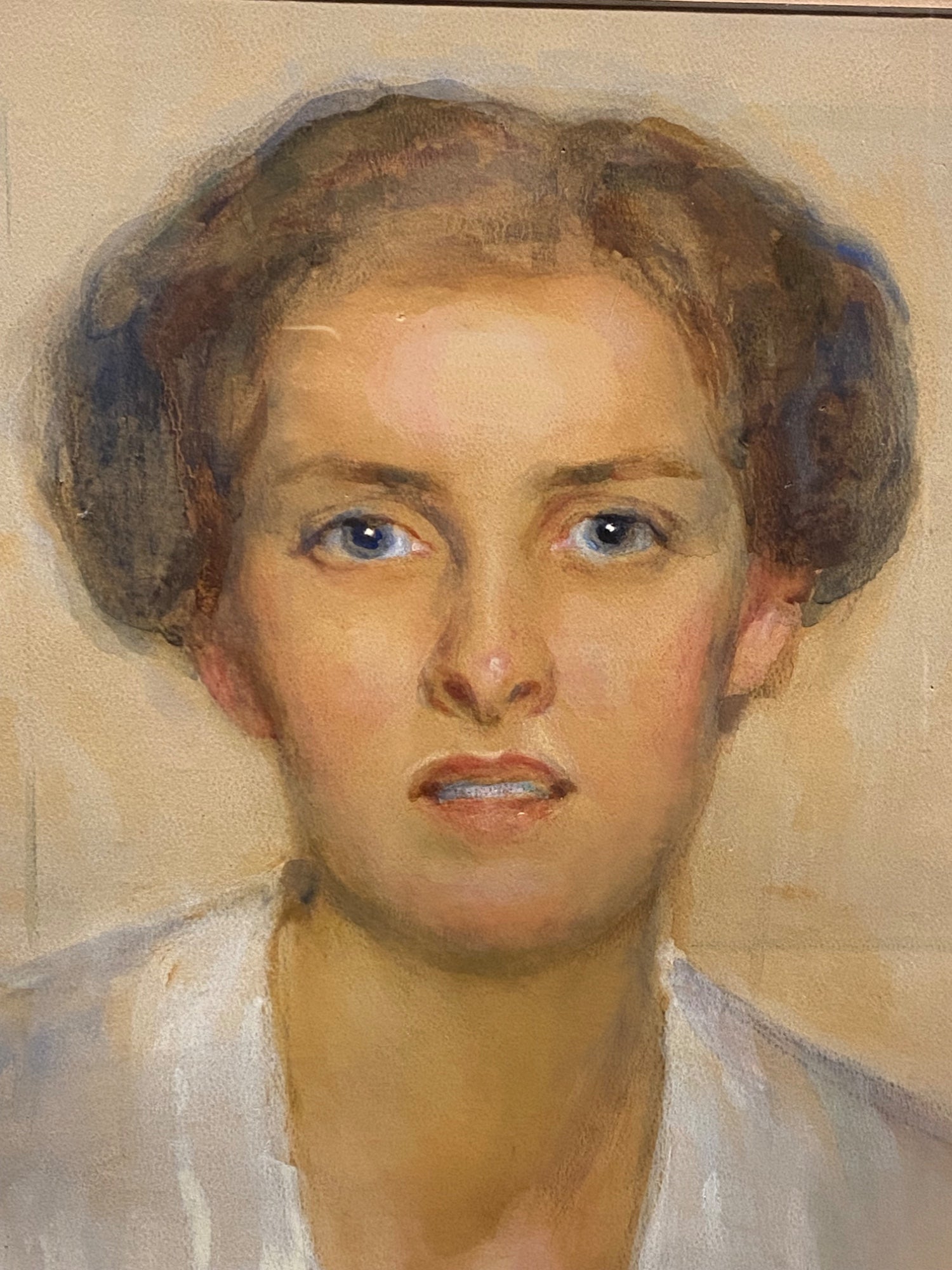 An Art Nouveau Watercolor & Pastel on Paper Painting By Charles Chaplin