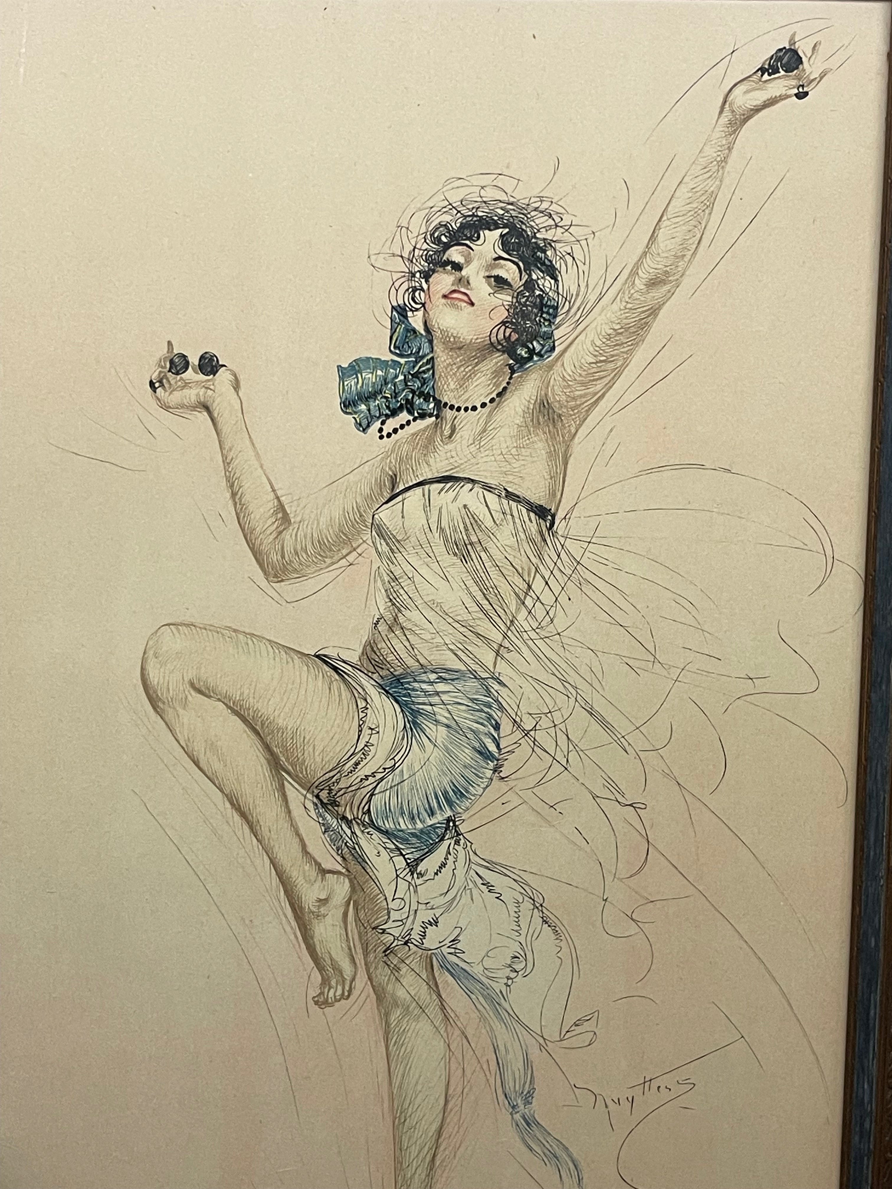An Art Nouveau Print of a Dancing Woman
