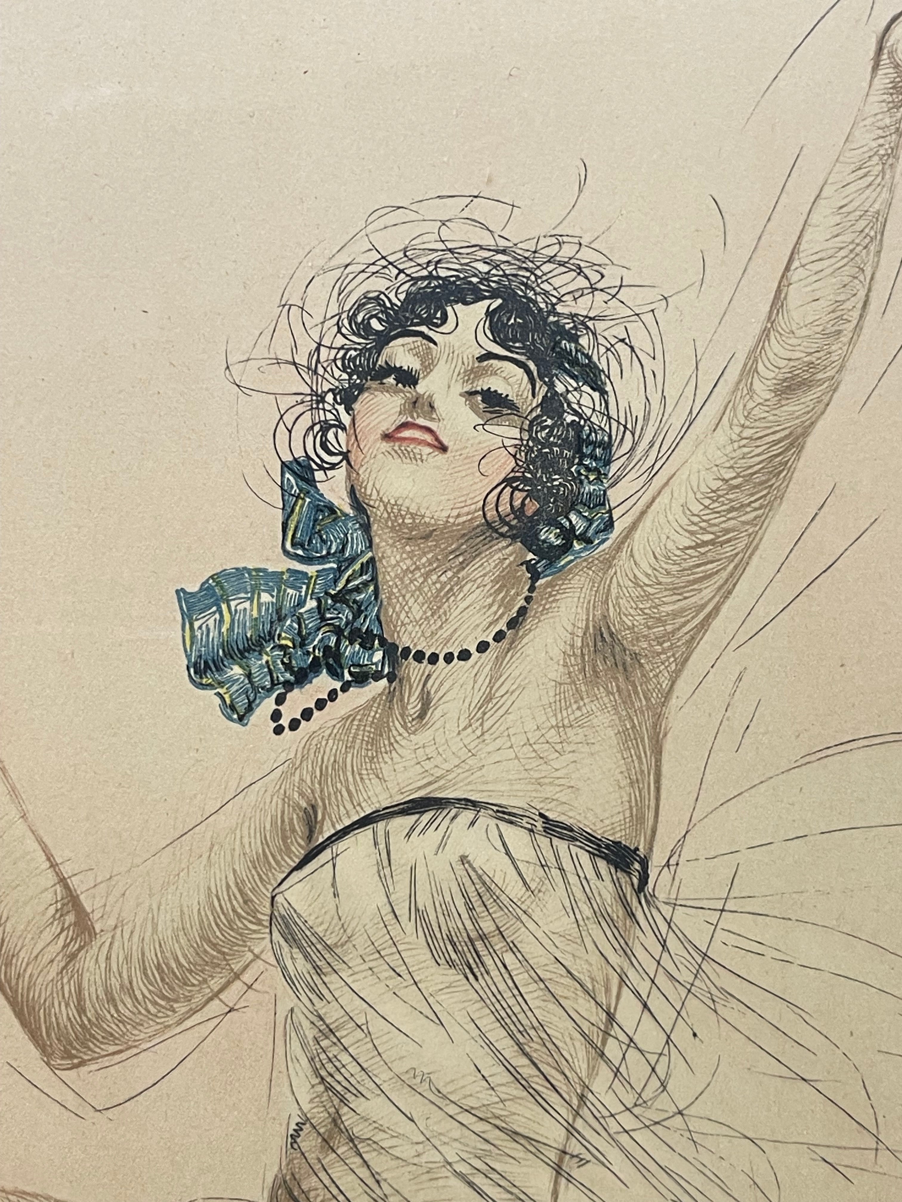 An Art Nouveau Print of a Dancing Woman