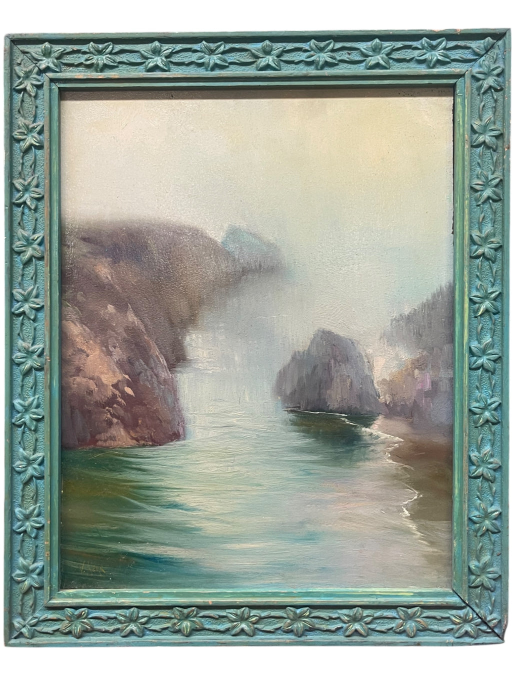 An Oil on Board Painting of the Sea