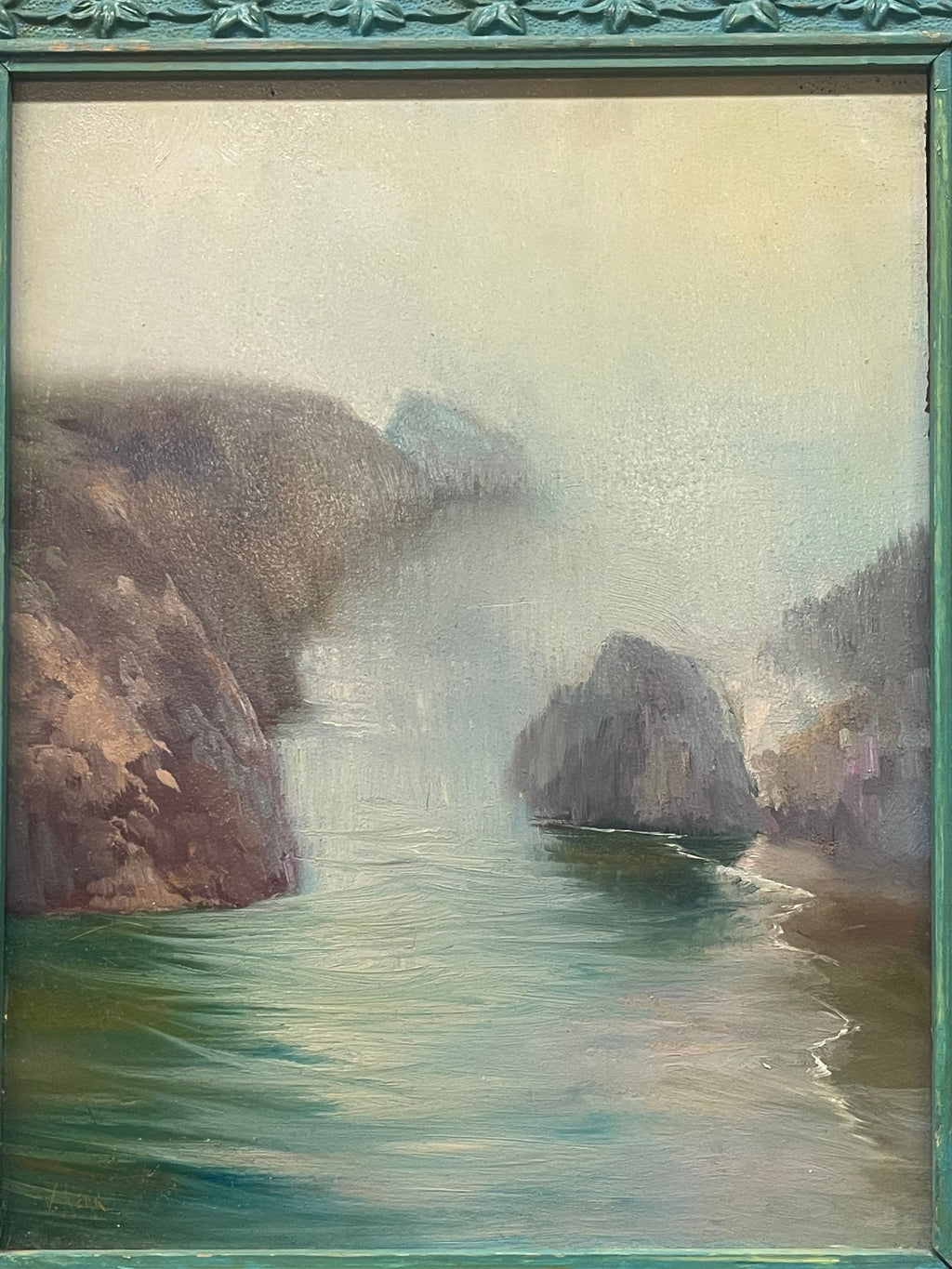 An Oil on Board Painting of the Sea
