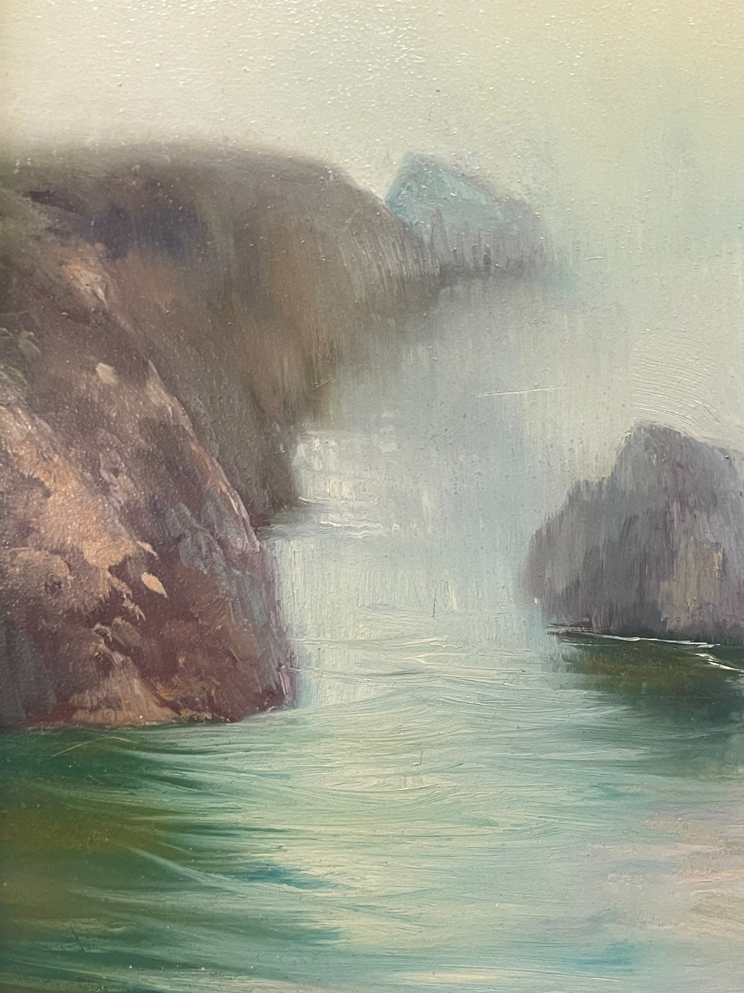 An Oil on Board Painting of the Sea