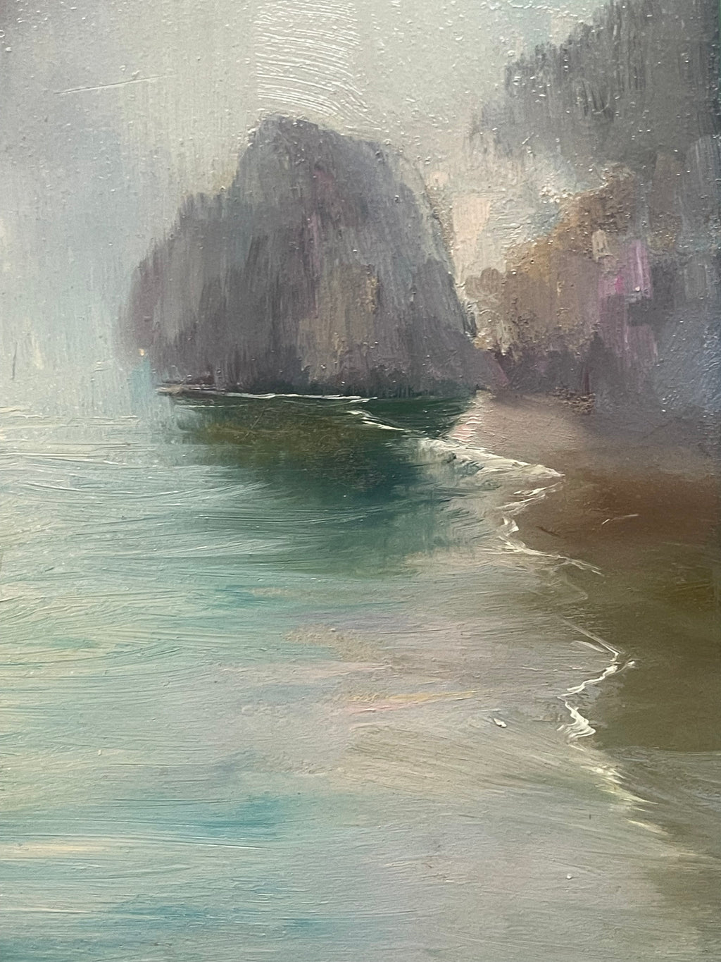 An Oil on Board Painting of the Sea