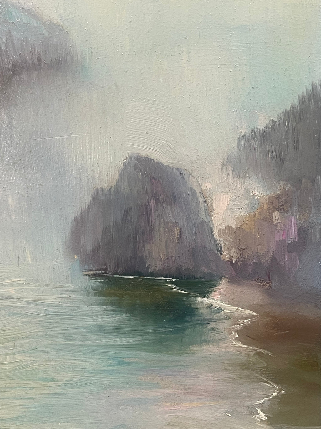 An Oil on Board Painting of the Sea