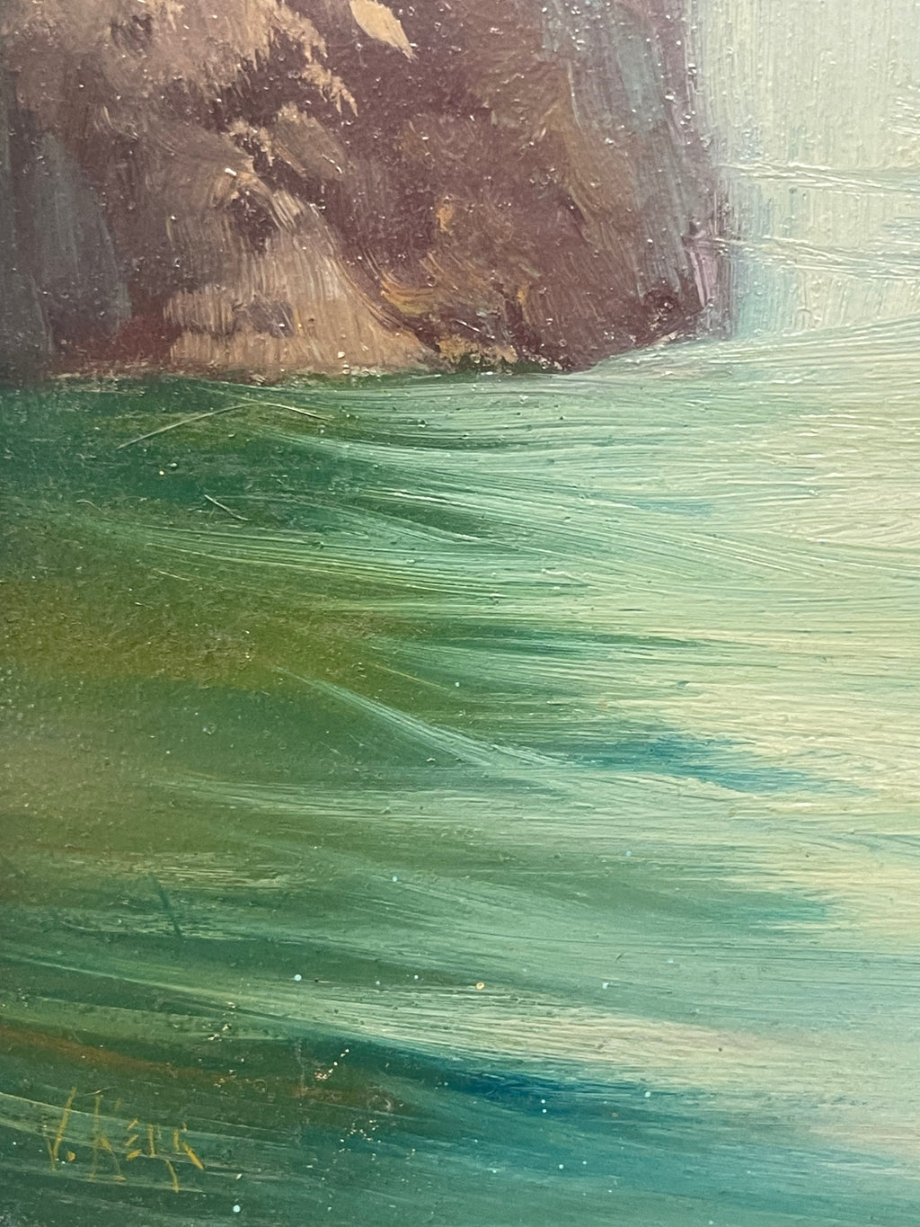 An Oil on Board Painting of the Sea