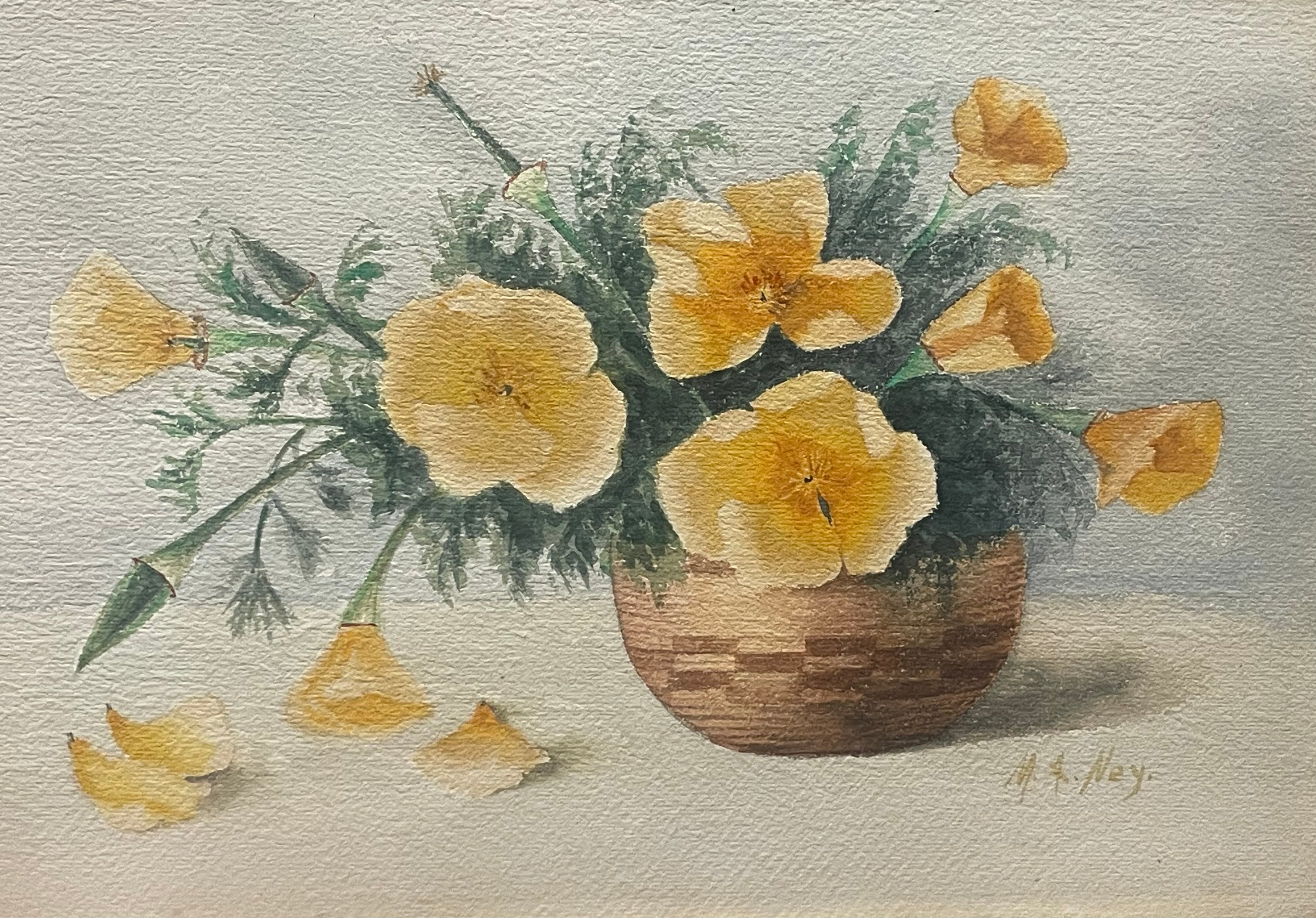 Watercolor on Paper Still-Life Painting