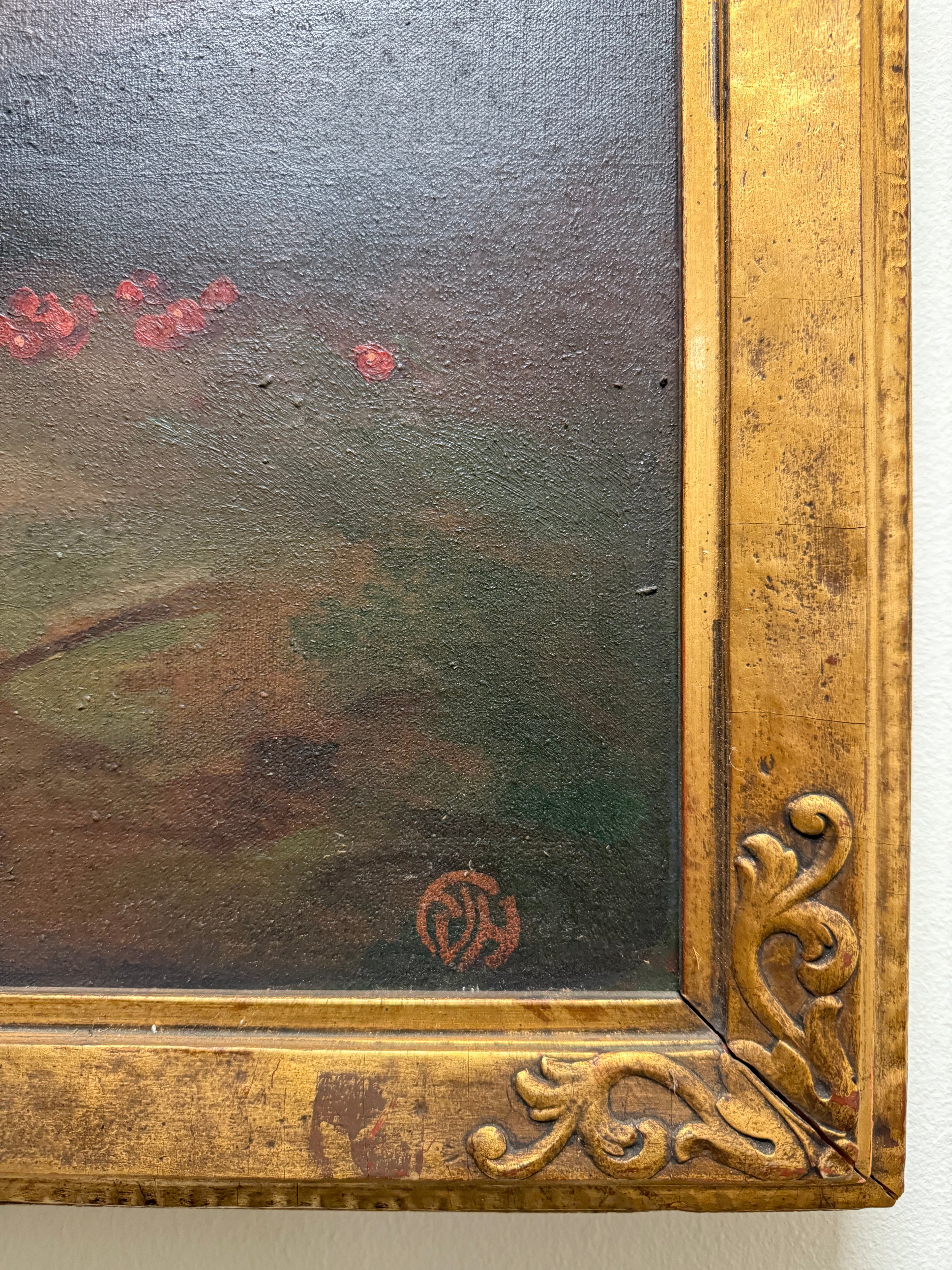 A Palatial Oil on Canvas Painting " Garland of Fruit" After Peter Paul Rubens