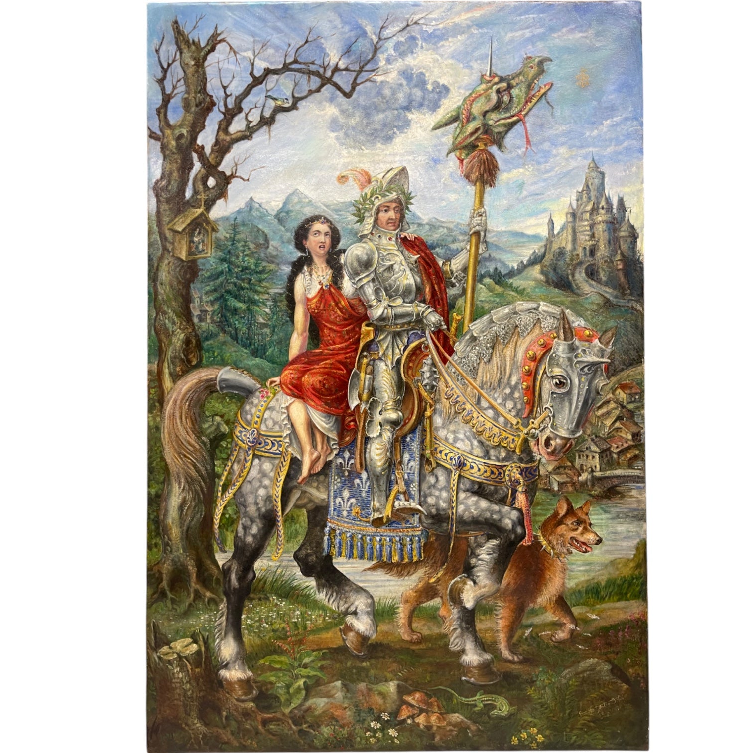 A 20th Century Palatial Fairytale Painting By Gabrielle Debillemont Chardon