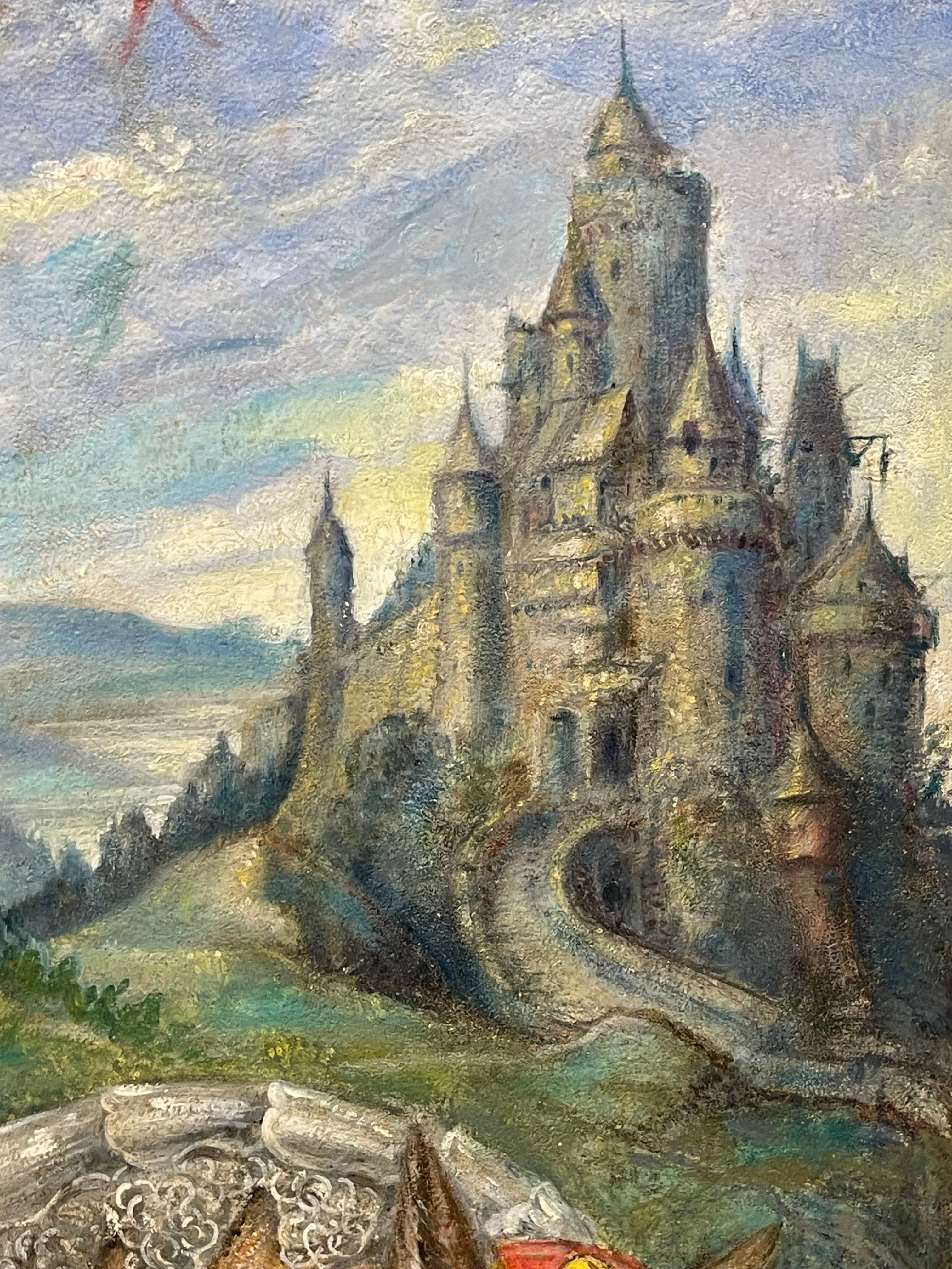 A 20th Century Palatial Fairytale Painting By Gabrielle Debillemont Chardon