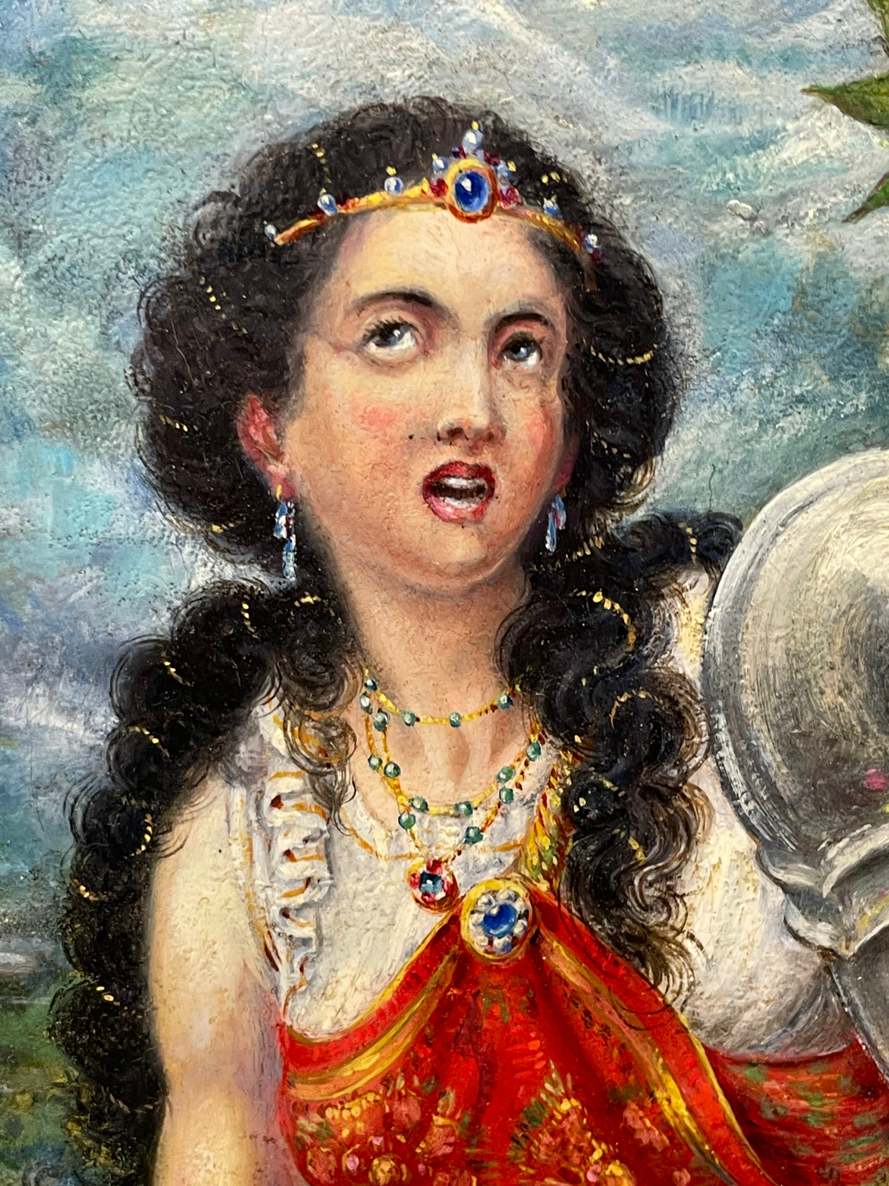 A 20th Century Palatial Fairytale Painting By Gabrielle Debillemont Chardon