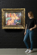 A Modern Oil On Board Painting Of A Reclining Lady
