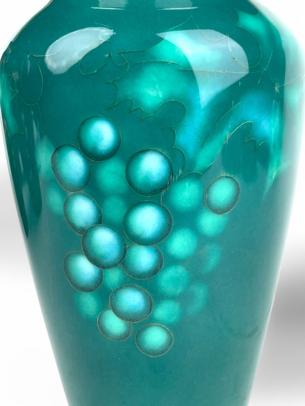 A Japanese Meiji. Silver Mounted Green Enamel Vase Signed By The Artist