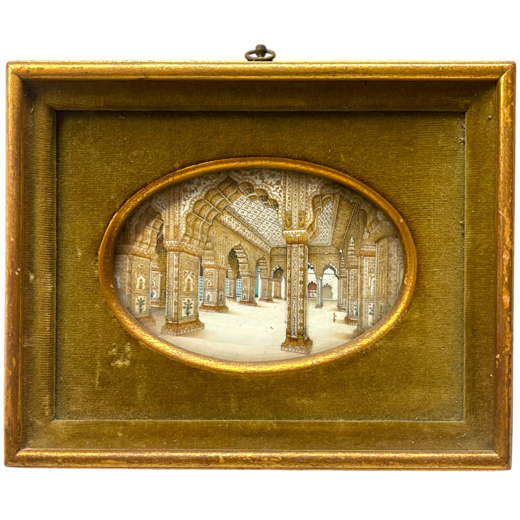 19th Century Framed Indian Painting of the Diwan-i-Khas