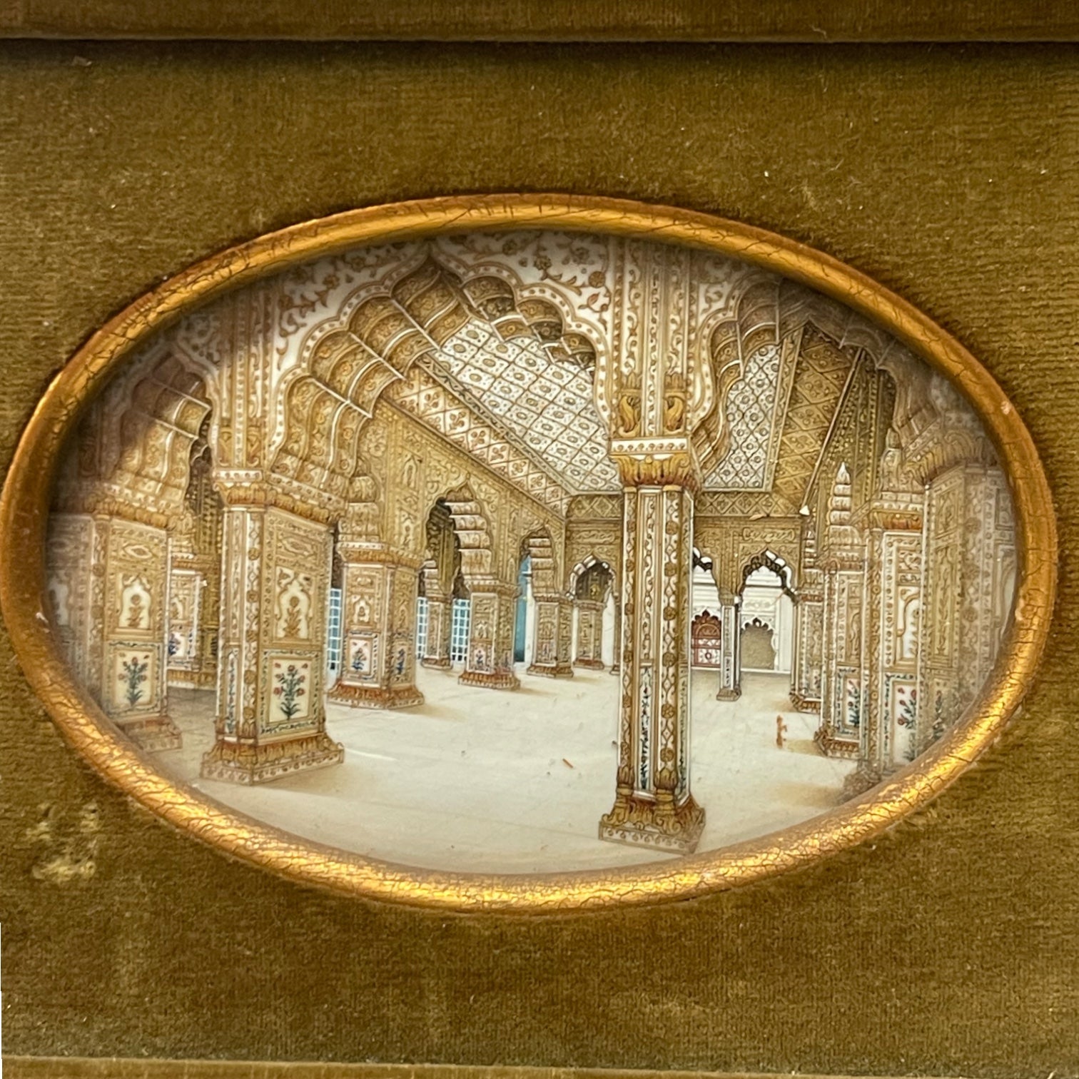 19th Century Framed Indian Painting of the Diwan-i-Khas
