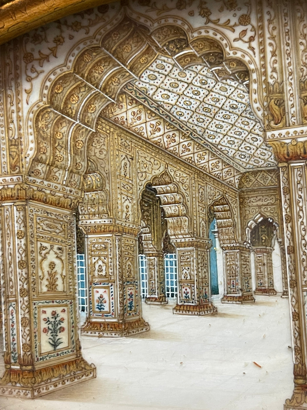 19th Century Framed Indian Painting of the Diwan-i-Khas