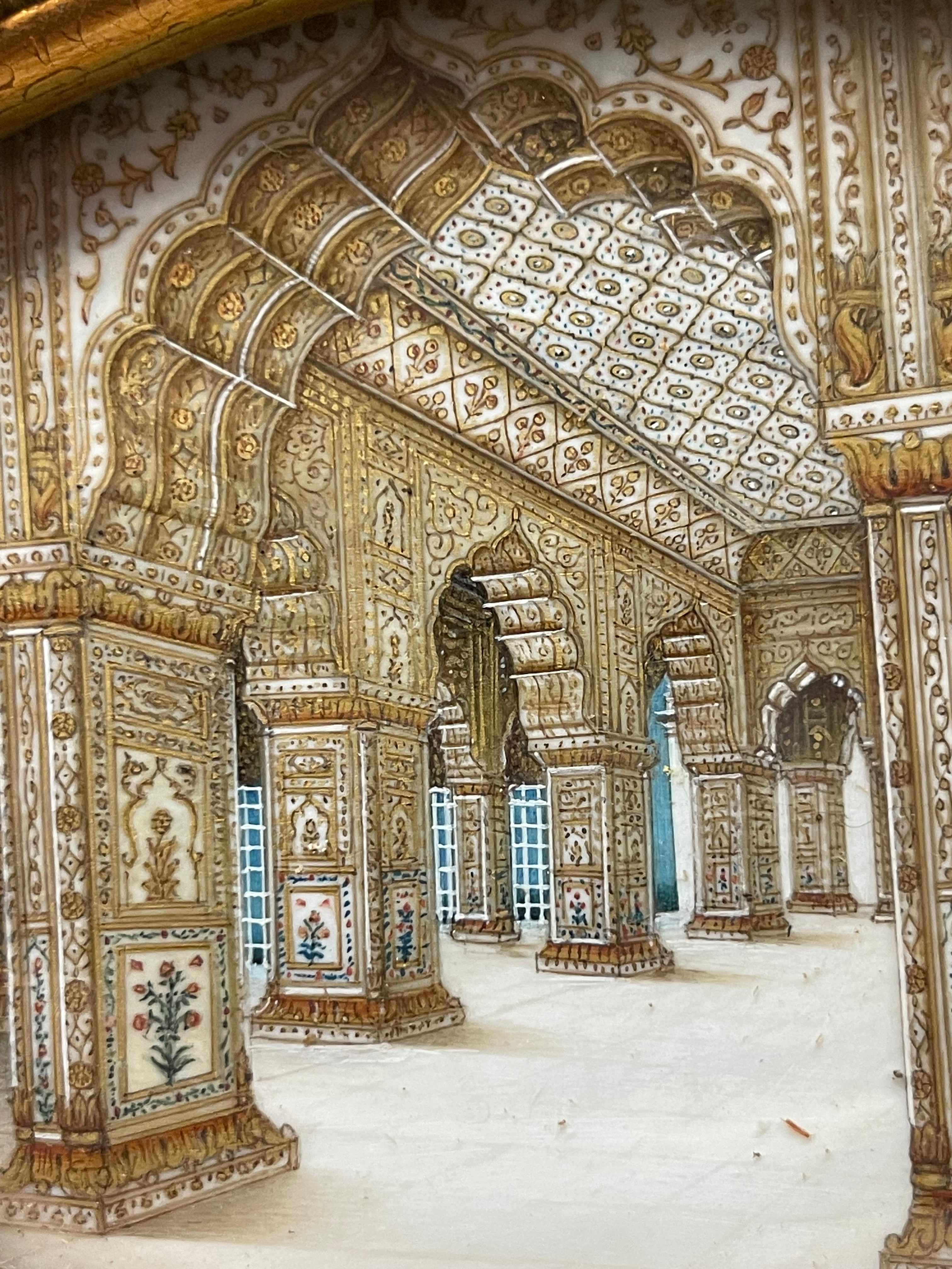 19th Century Framed Indian Painting of the Diwan-i-Khas