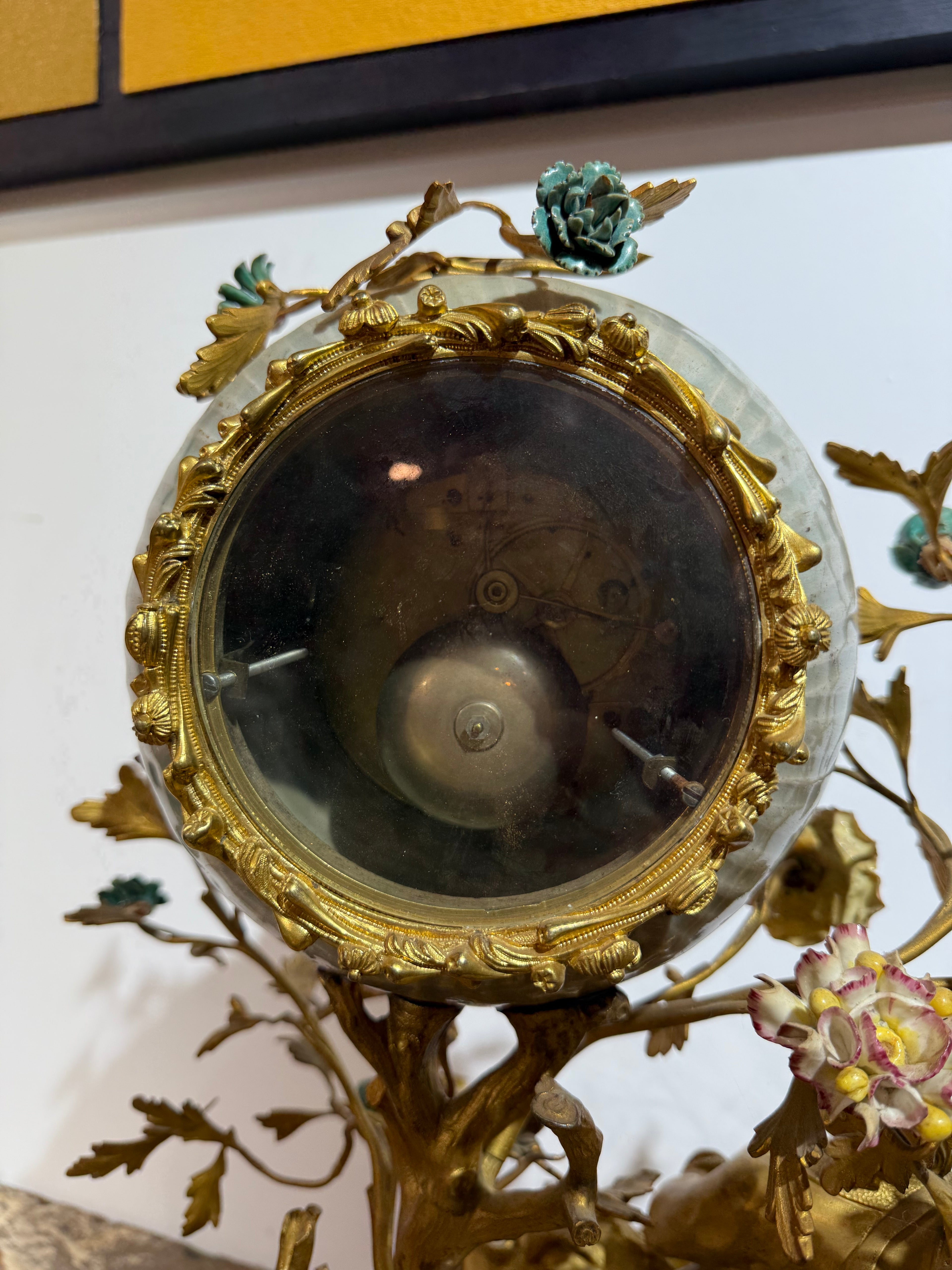 A Magnificent Chinoiserie Gilt Bronze & Porcelain Mantel Clock By Barancourt