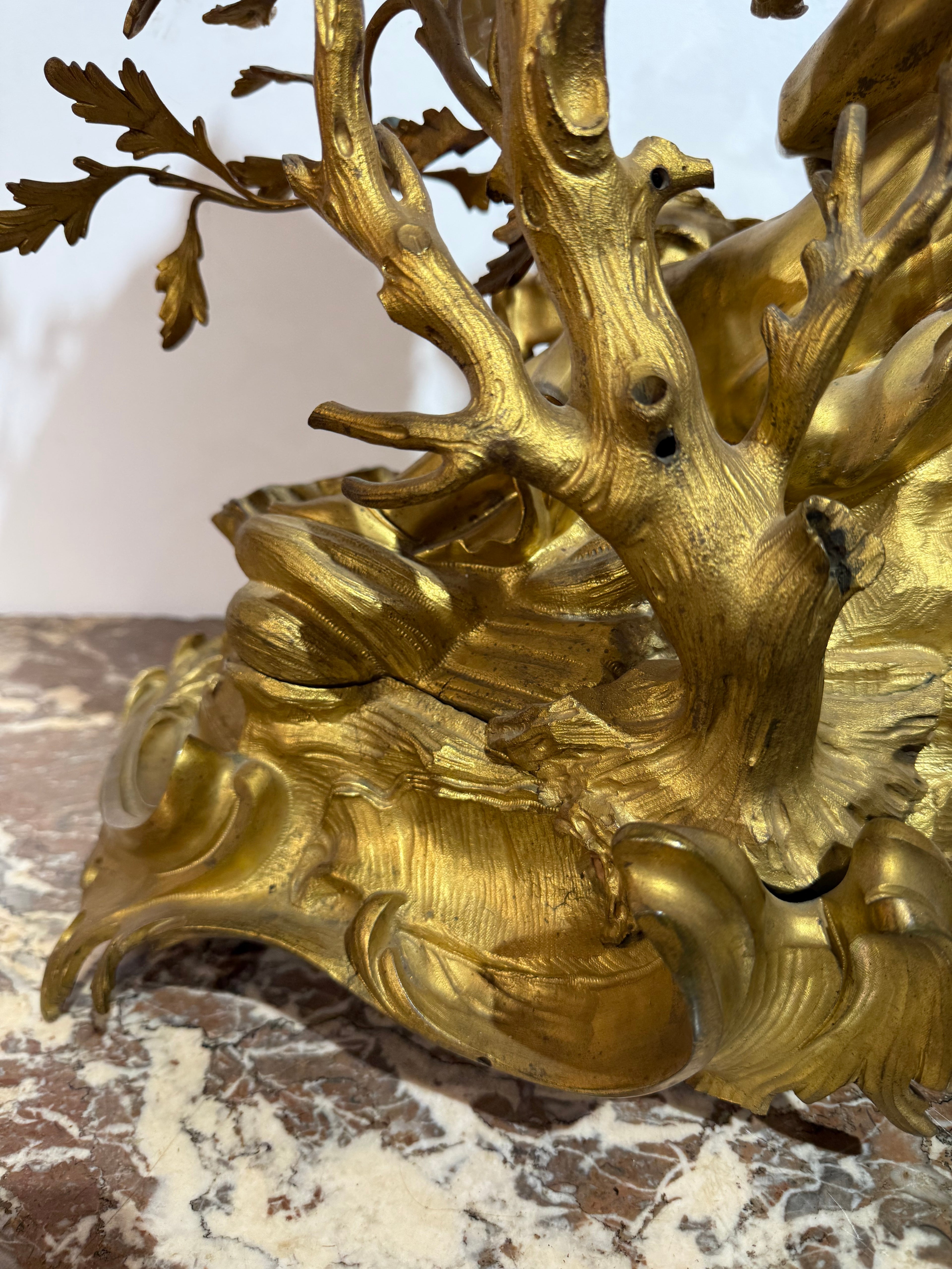 A Magnificent Chinoiserie Gilt Bronze & Porcelain Mantel Clock By Barancourt