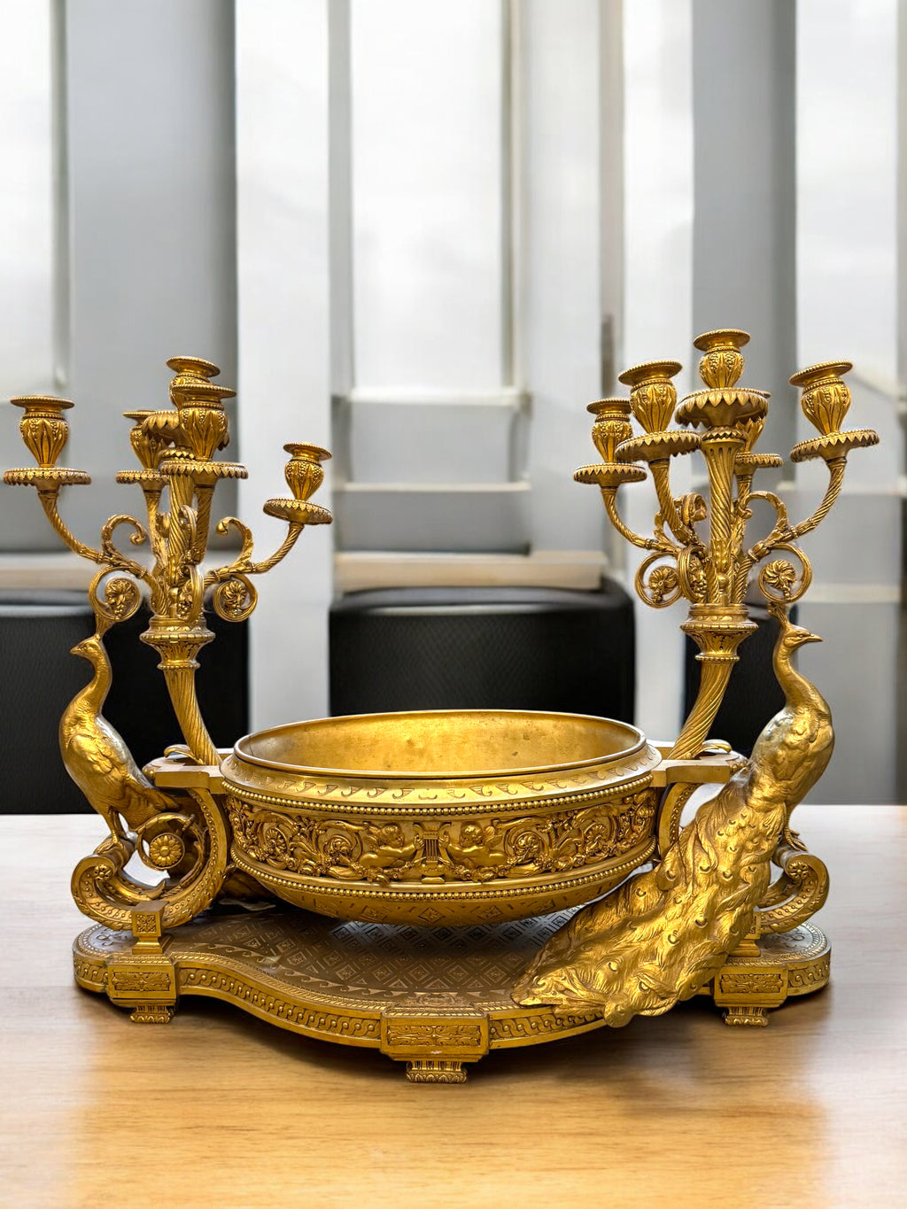An Attractive & Massive 19th Century Gilt Bronze Centerpiece. France, 1880