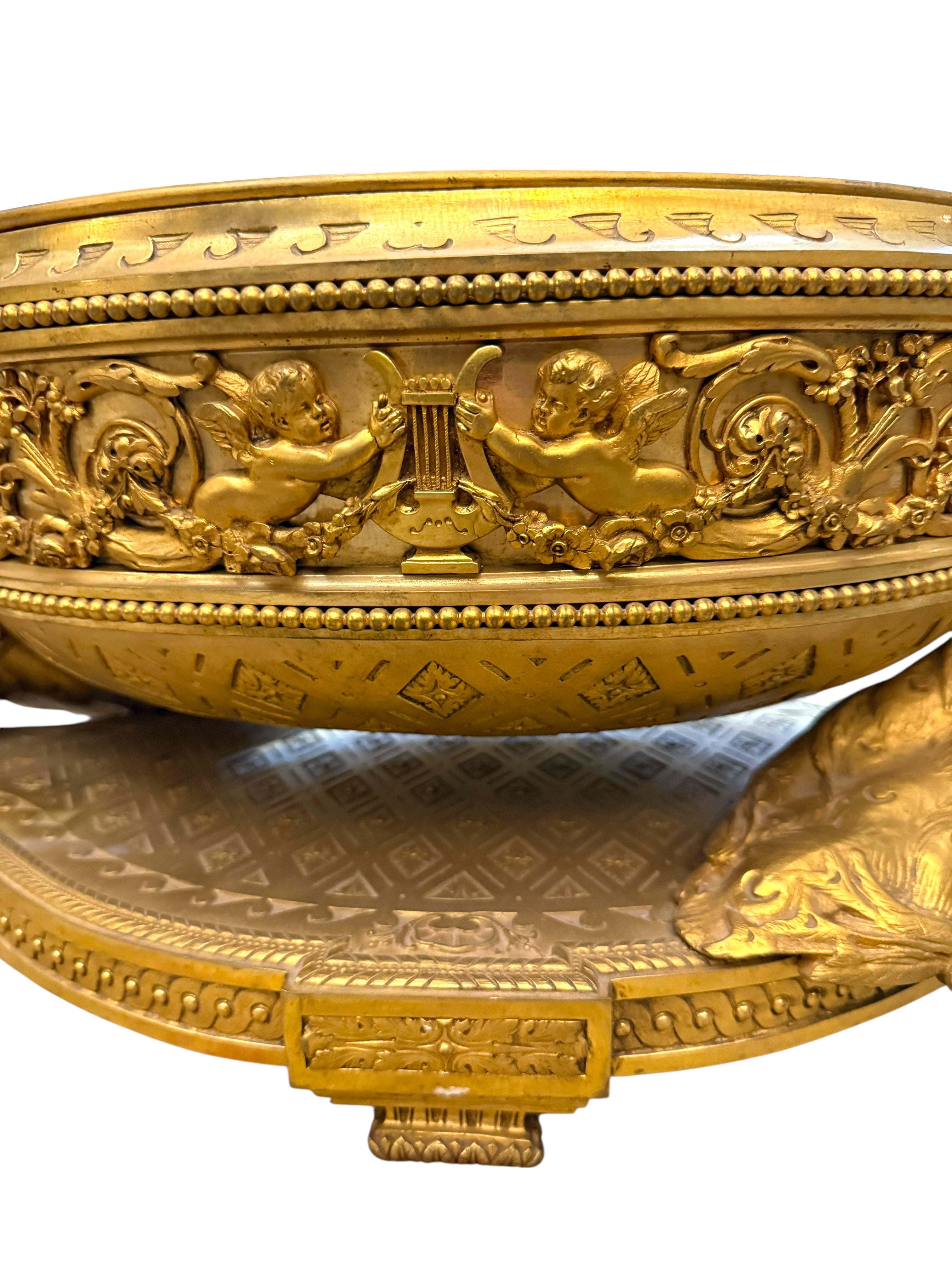 An Attractive & Massive 19th Century Gilt Bronze Centerpiece. France, 1880