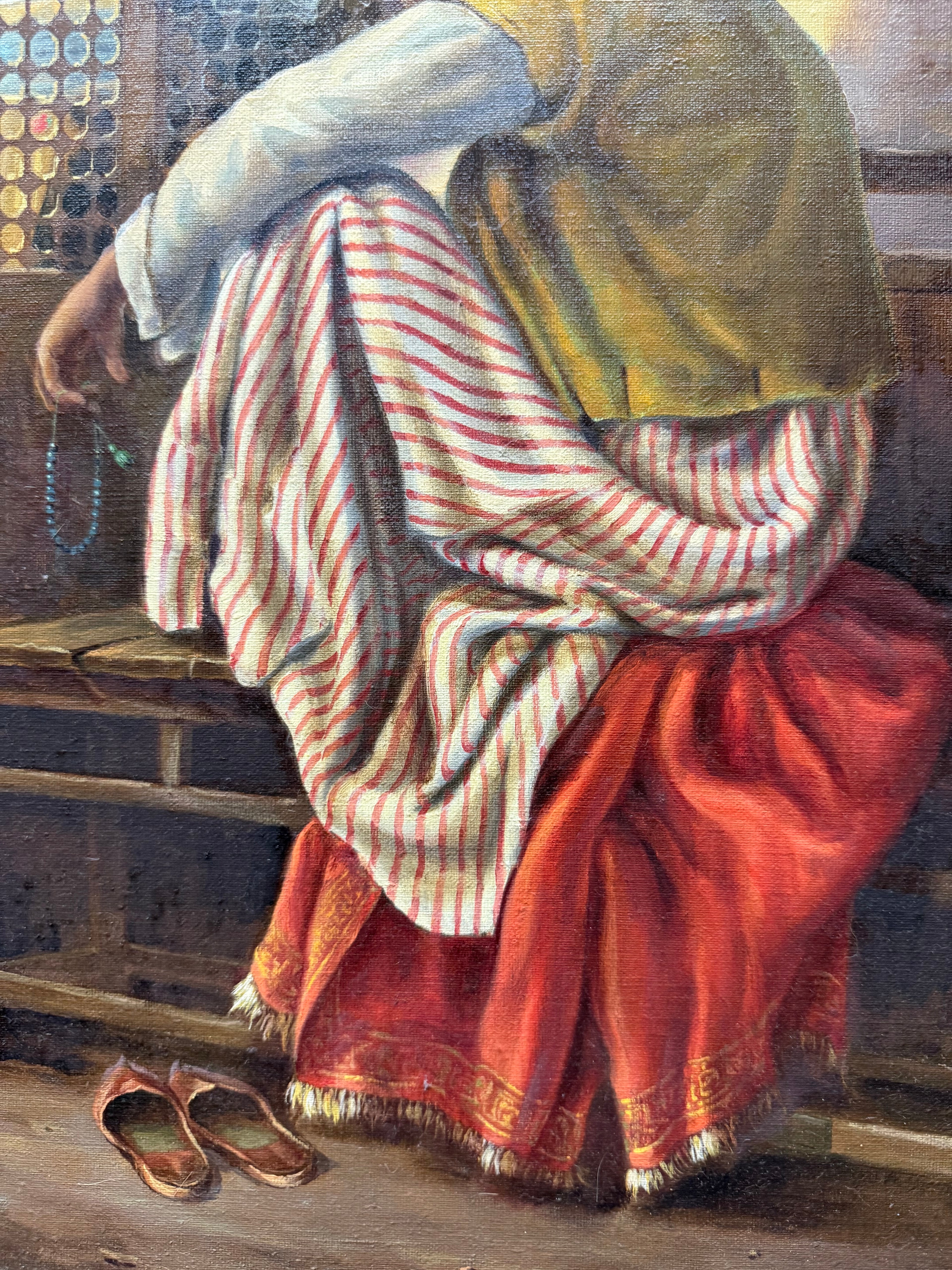 Pair Of Large Orientalist Oil On Canvas Painting