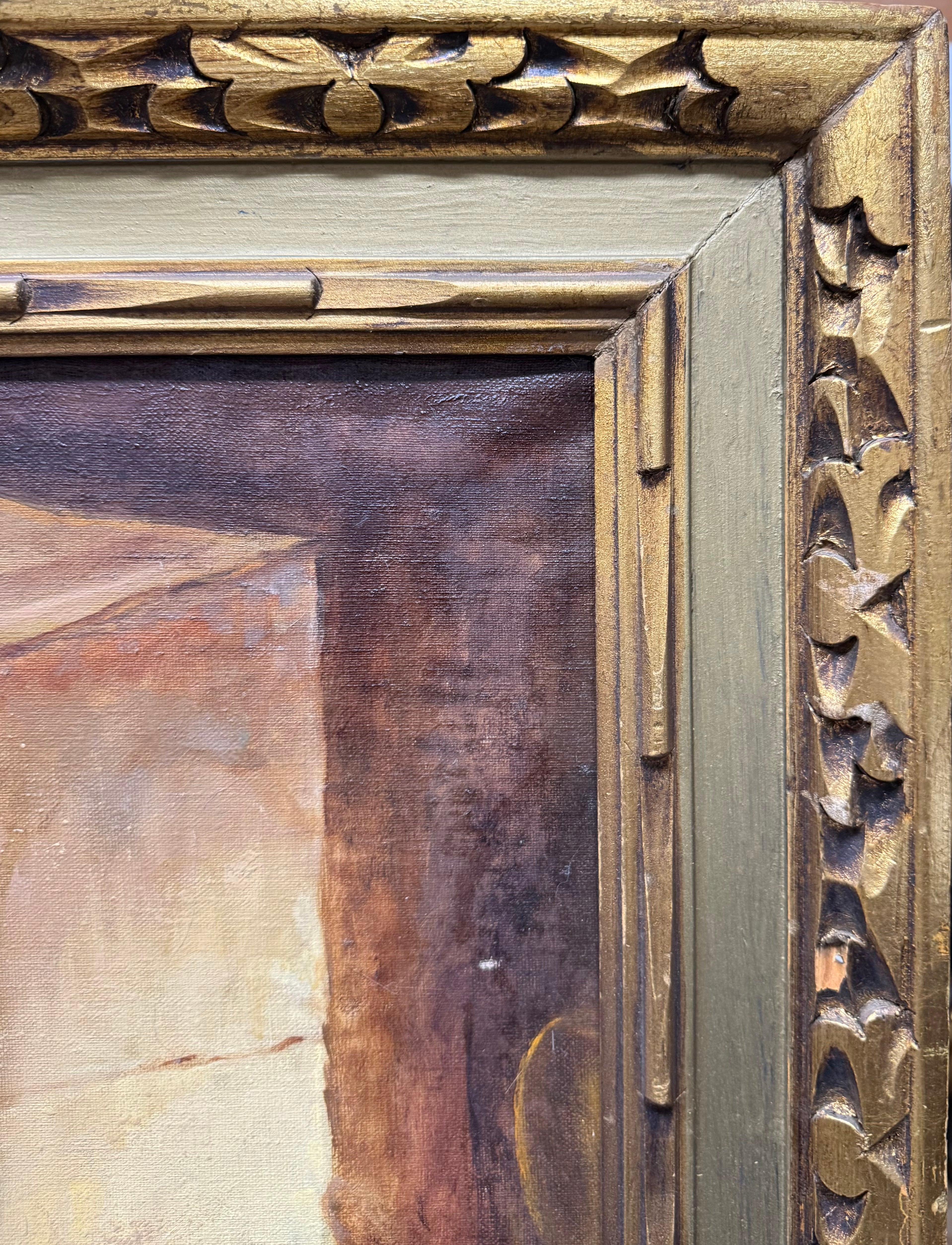Pair Of Large Orientalist Oil On Canvas Painting