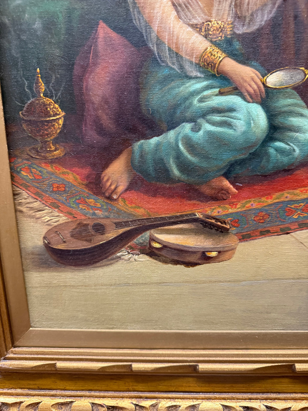 Pair Of Large Orientalist Oil On Canvas Painting