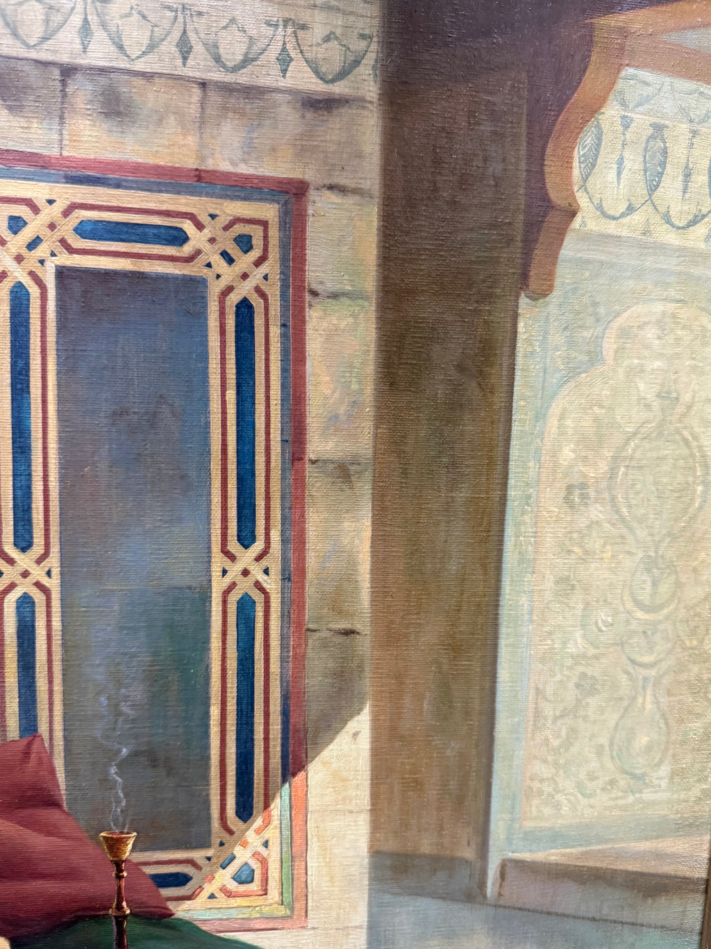 Pair Of Large Orientalist Oil On Canvas Painting