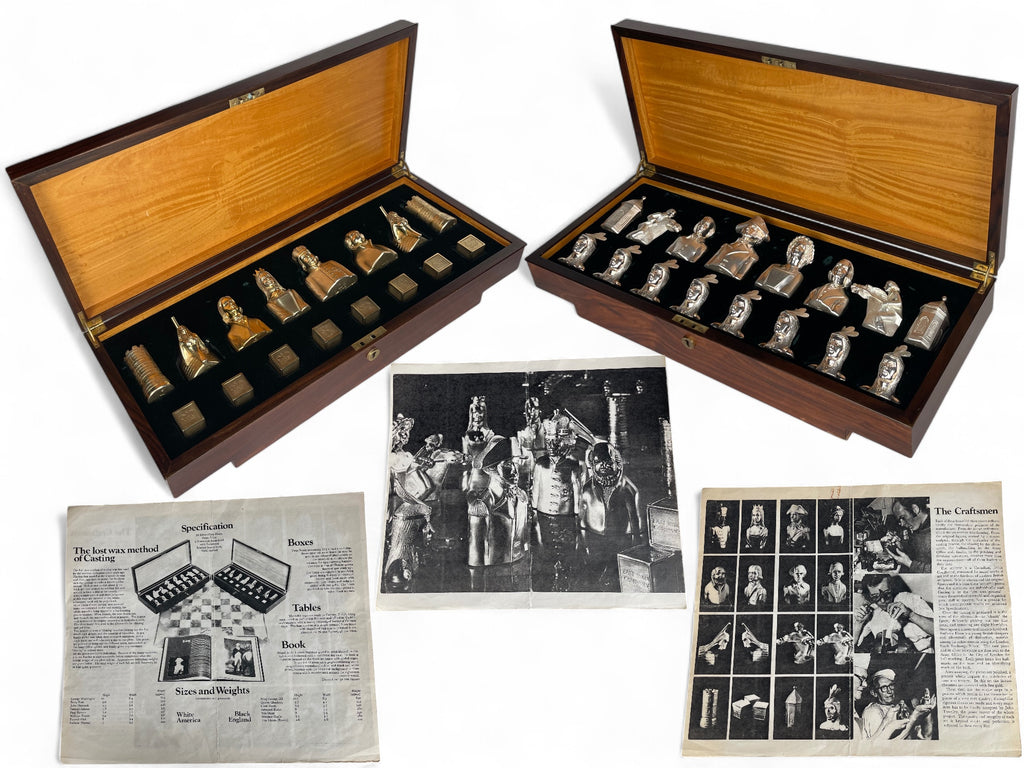 A Set Of English 925 Gilded silver Chess Set