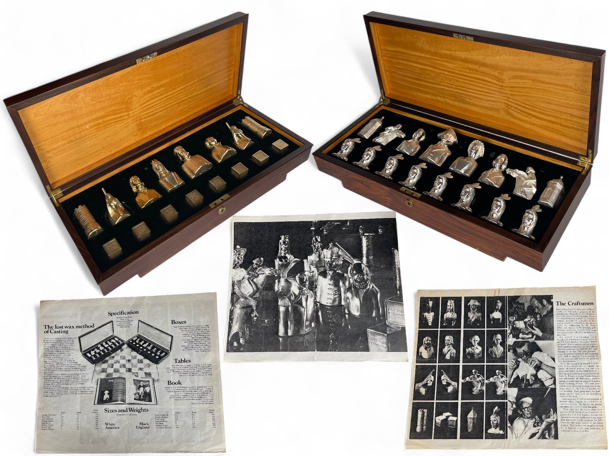 A Set Of English 925 Gilded silver Chess Set